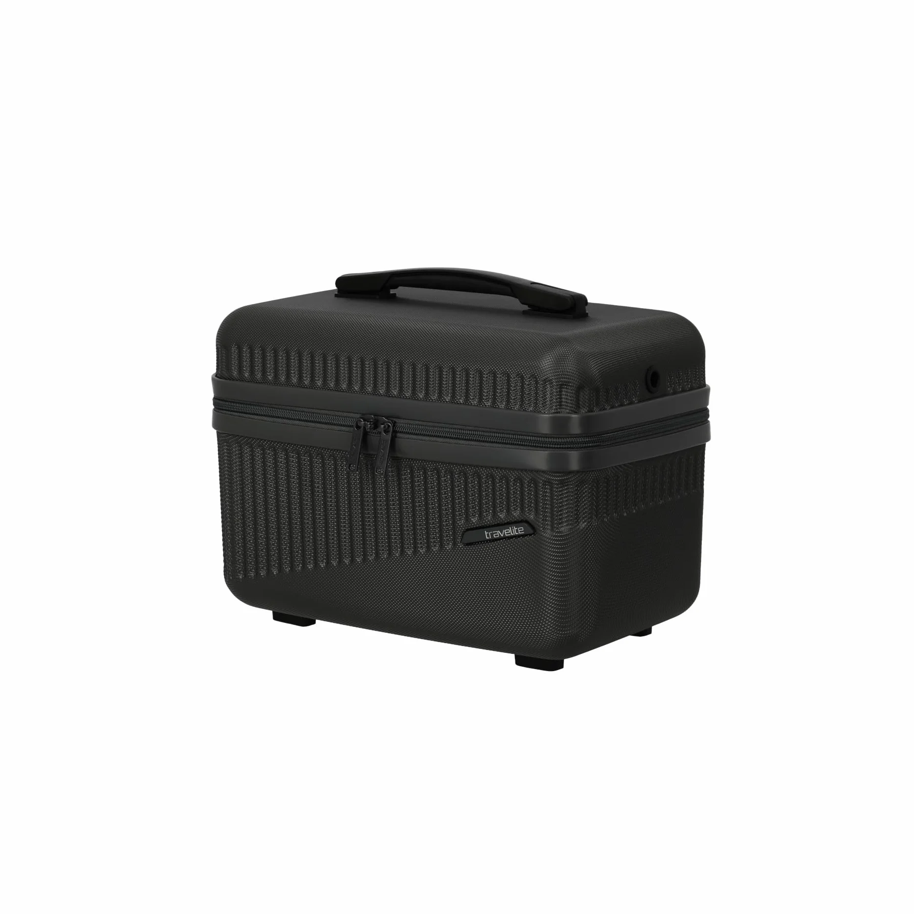 travelite bagaż podręczny 4 koła, Kolor: czarny, Beautycase 36 cm, Twarde etui kosmetyczne