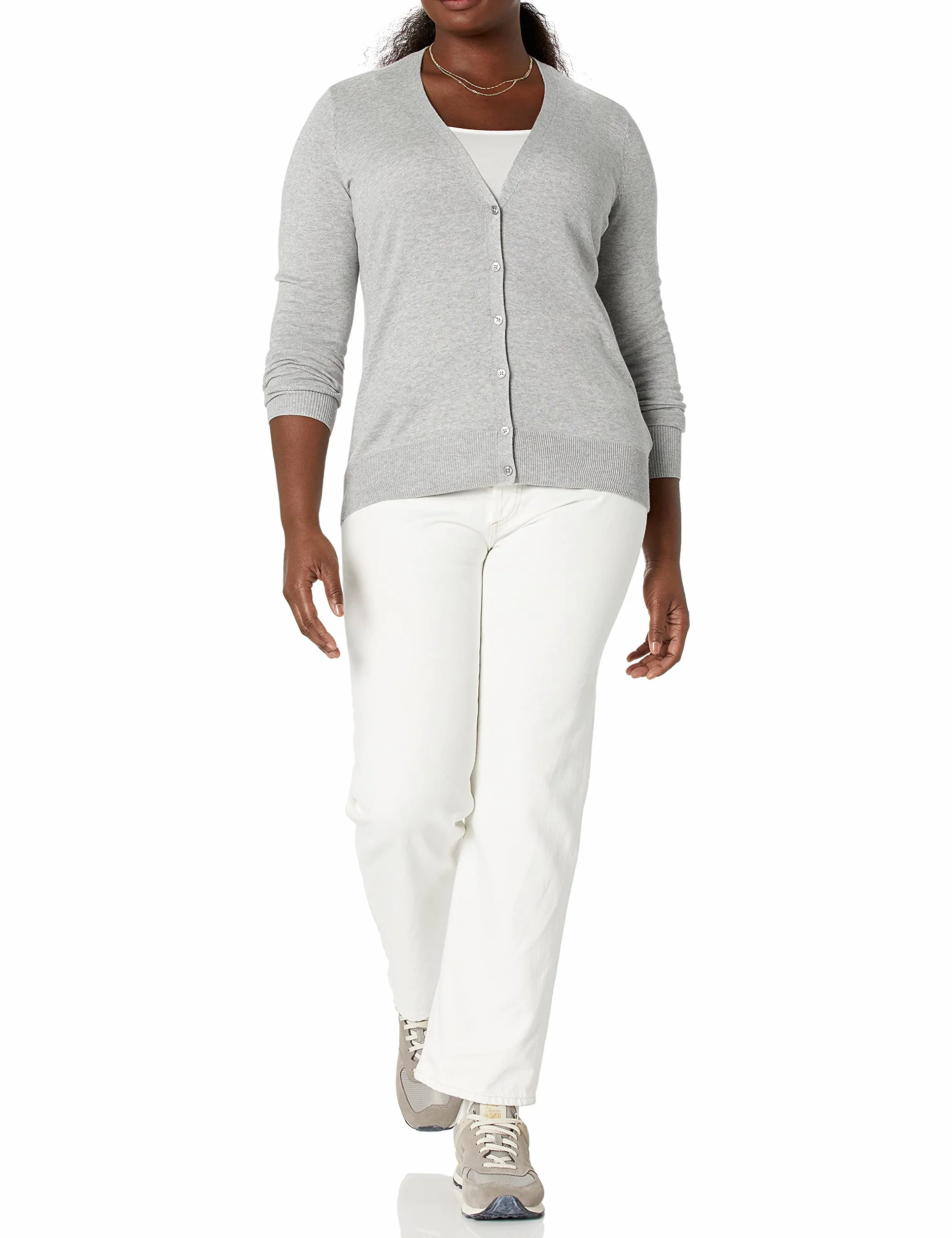 Amazon Essentials Kobiety Lekki kardigan z dekoltem w serek (dostępny w wersji Plus Size)