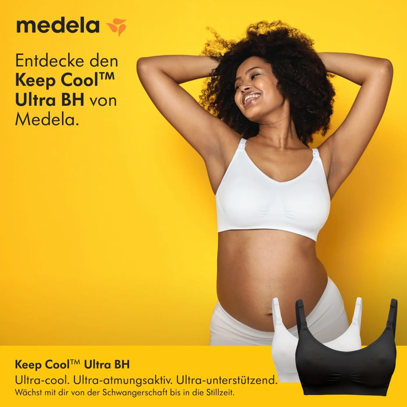 Medela Biustonosz Keep Cool Ultra | Bezszwowy biustonosz ciążowy i do karmienia z 6 strefami oddychania, miękka w dotyku tkanina i dodatkowe wsparcie