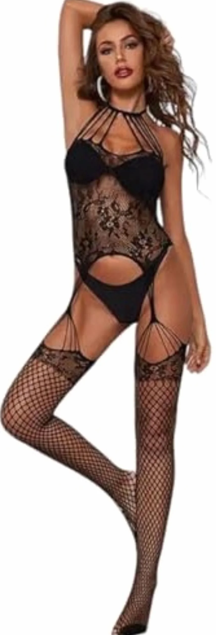 Seksowna Bielizna Damska Bodystocking Bielizna Damska Seksowna Bielizna Nocna Piżama Koszula Nocna Gorąca Sukienka Babydoll Dla Kobiet z Seksownym Rajstopy Bodystocking, Czarny