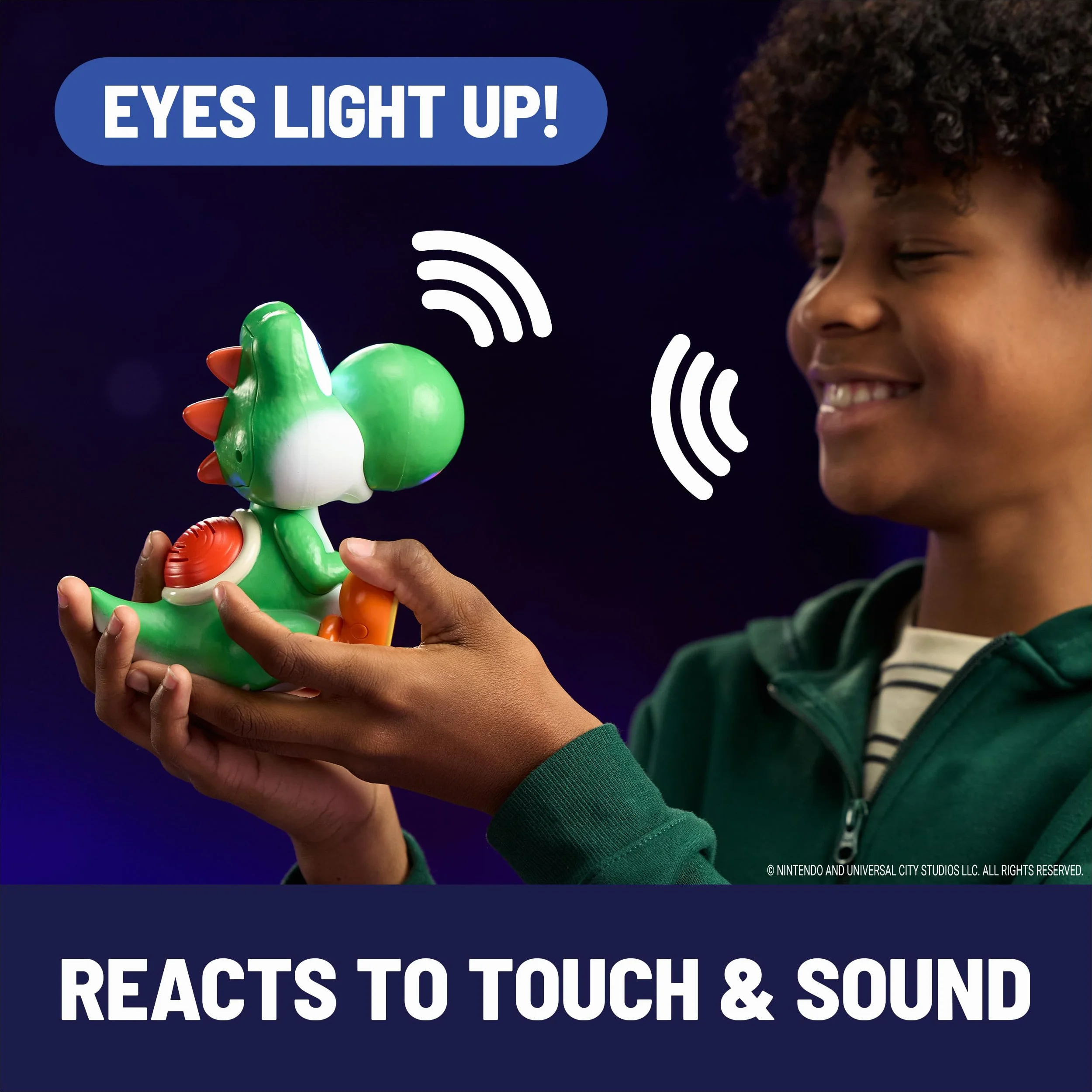 Hatchin' Yoshi from The Super Mario Galaxy Movie, interactive Yoshi Egg Action Figure with Sounds, Ages 4 & Up, Batteries included