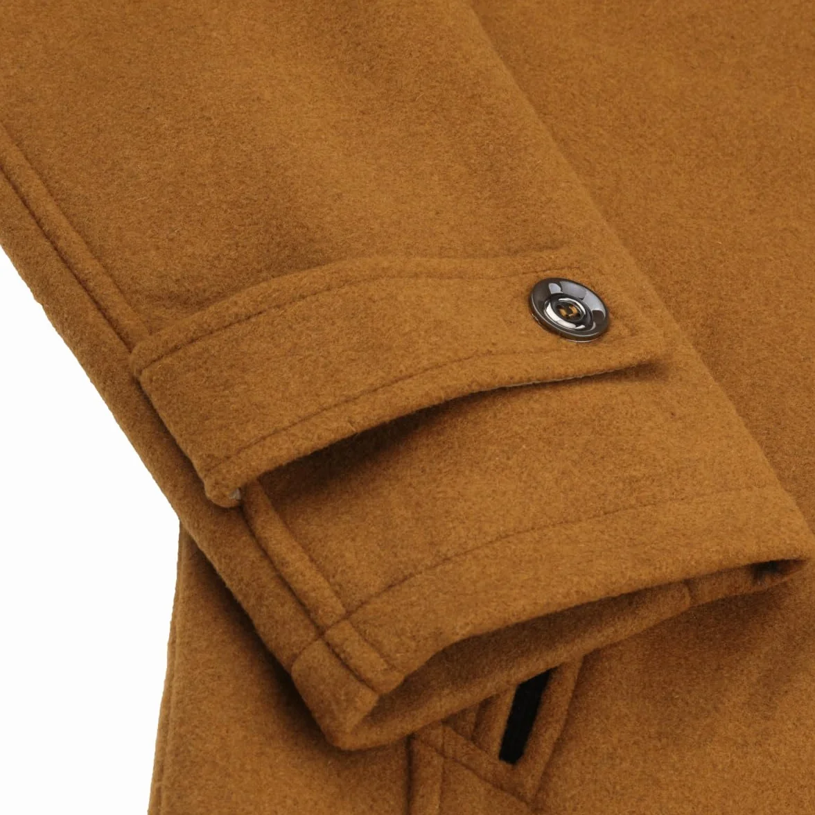 Allthemen Męski zimowy wyściełany płaszcz wełniany trencz płaszcz średniej długości płaszcz kurtka na co dzień slim fit płaszcz kurtka
