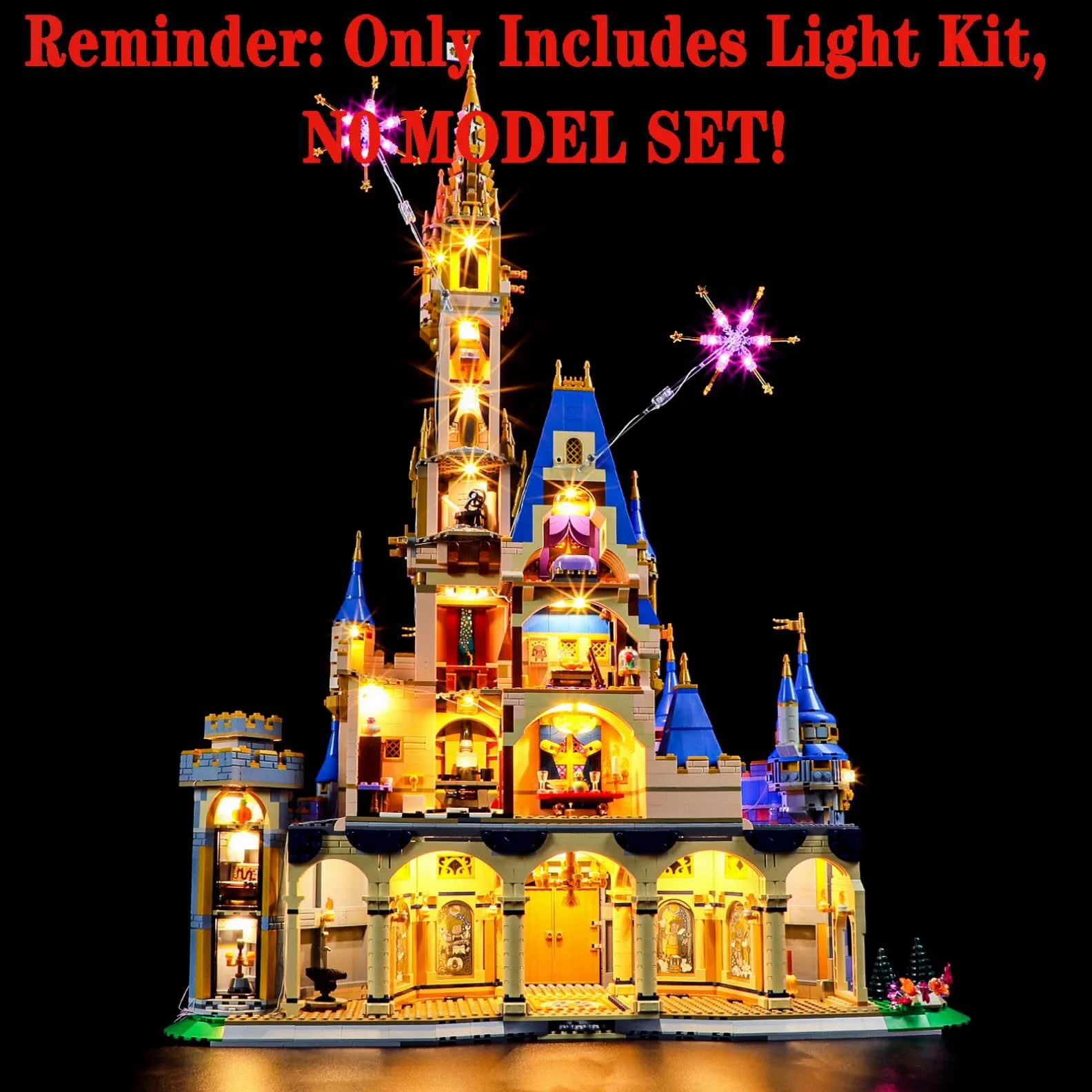 Zestaw oświetlenia LED kompatybilny z modelem 43222 Disney Castle Disney Building Blocks - zestaw modeli nie jest dołączony