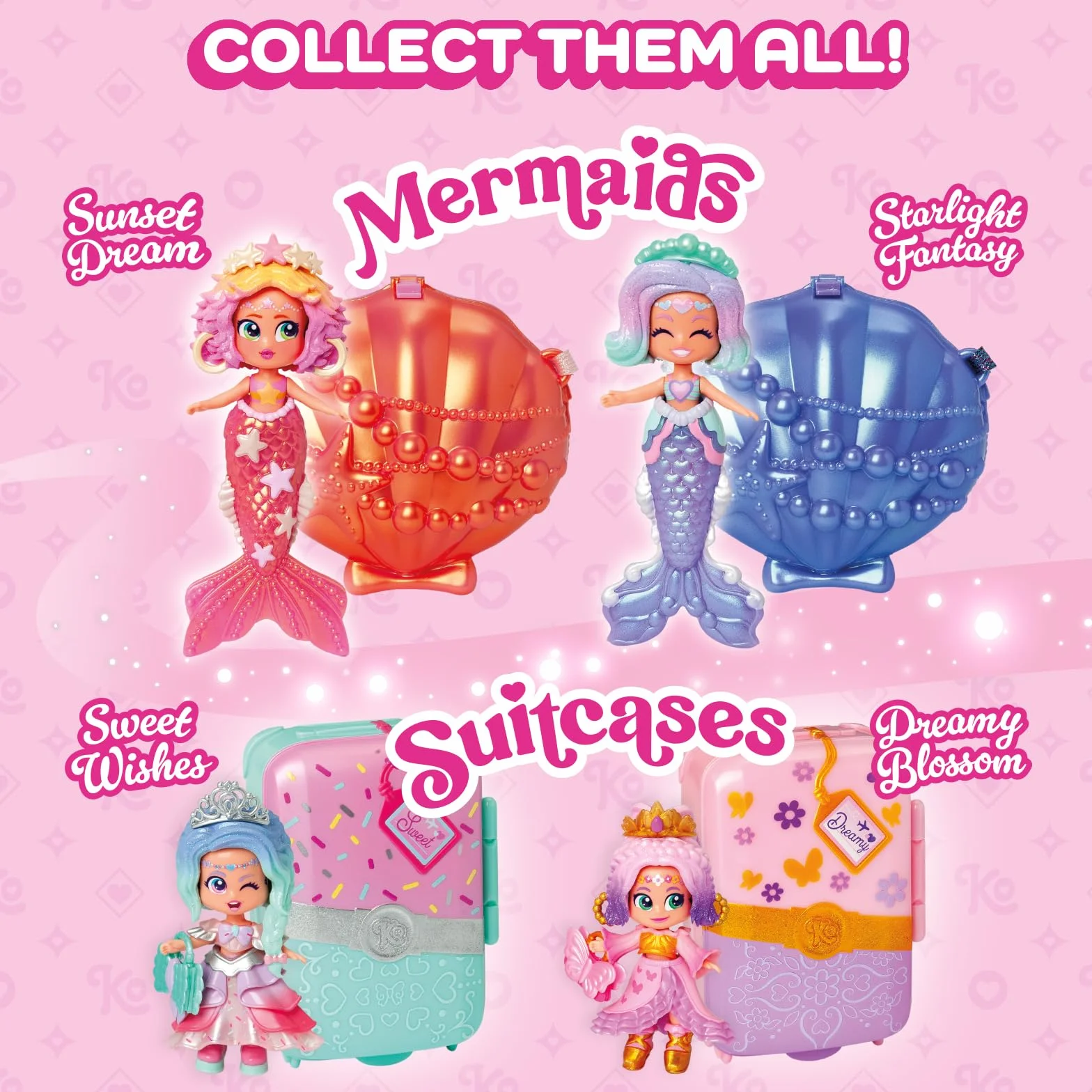KOOKYLOOS SUITCASE SWEET WISHES – zestaw modna laleczka z walizką i akcesoriami,zawartość:1 laleczka, 2 stroje, zwierzątko, akcesoria, wieszaki oraz walizka, w której zmieścisz cały zestaw.