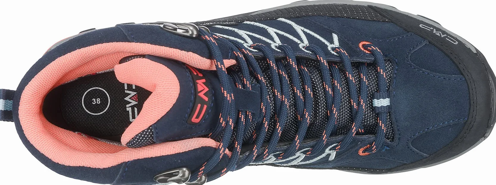 CMP Kobiety Rigel Mid Wmn Trekking Shoe Wp półbuty trekkingowe, B.BLUE-GIADA-PEACH, 40 EU