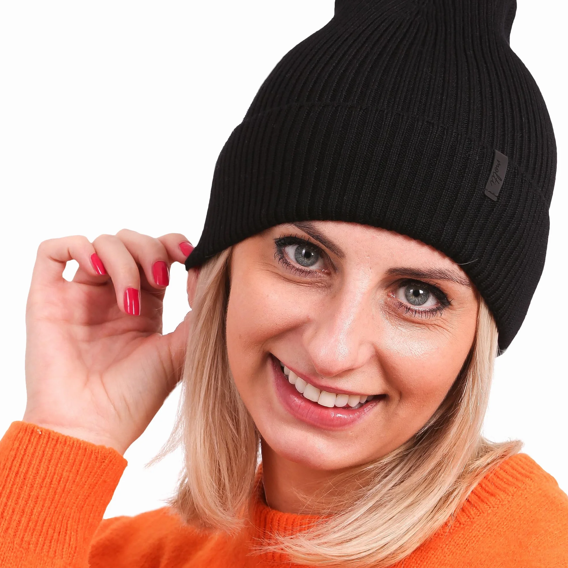 molti Damska czapka i szalik – 100% wełna merynosowa Beanie z szalikiem kominowym, ciepła i oddychająca, na jesień i zimę, rozmiary: 55 – 62 cm, wybór kolorów