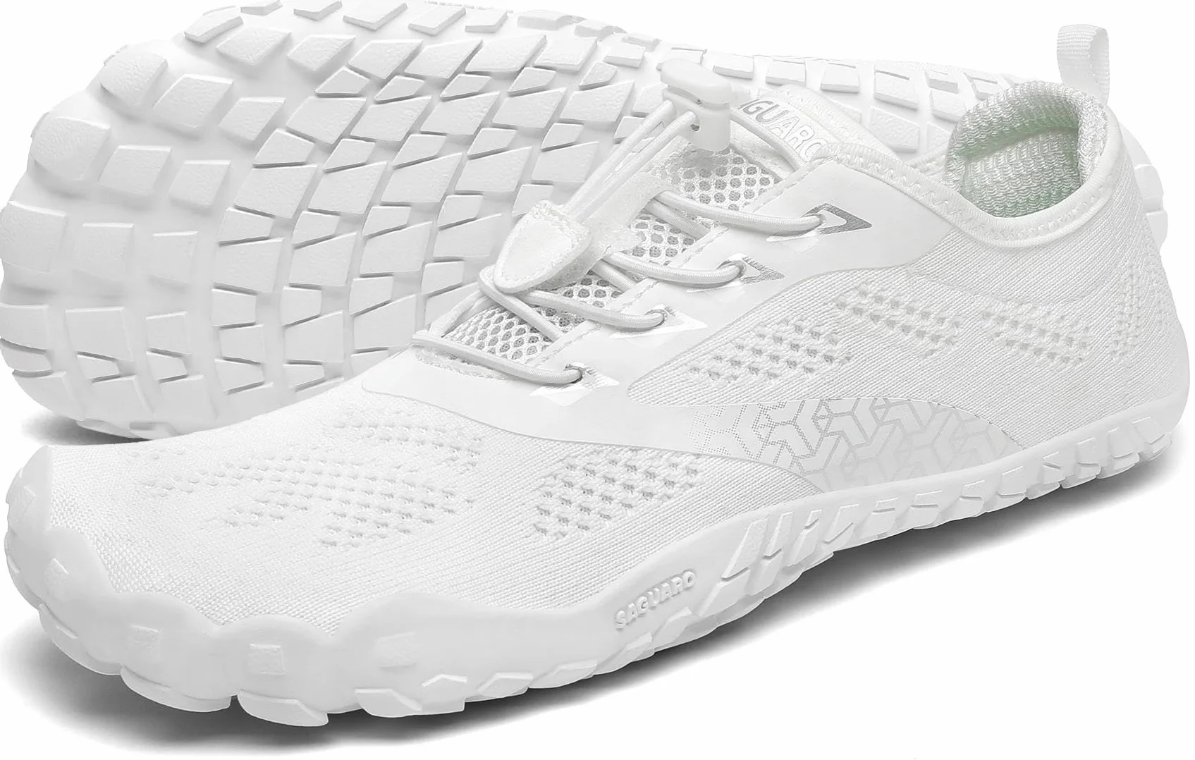 SAGUARO Buty do biegania w terenie, uniseks, szybkoschnące, buty do sportów wodnych, rozmiar 3-16, białe, 40 EU