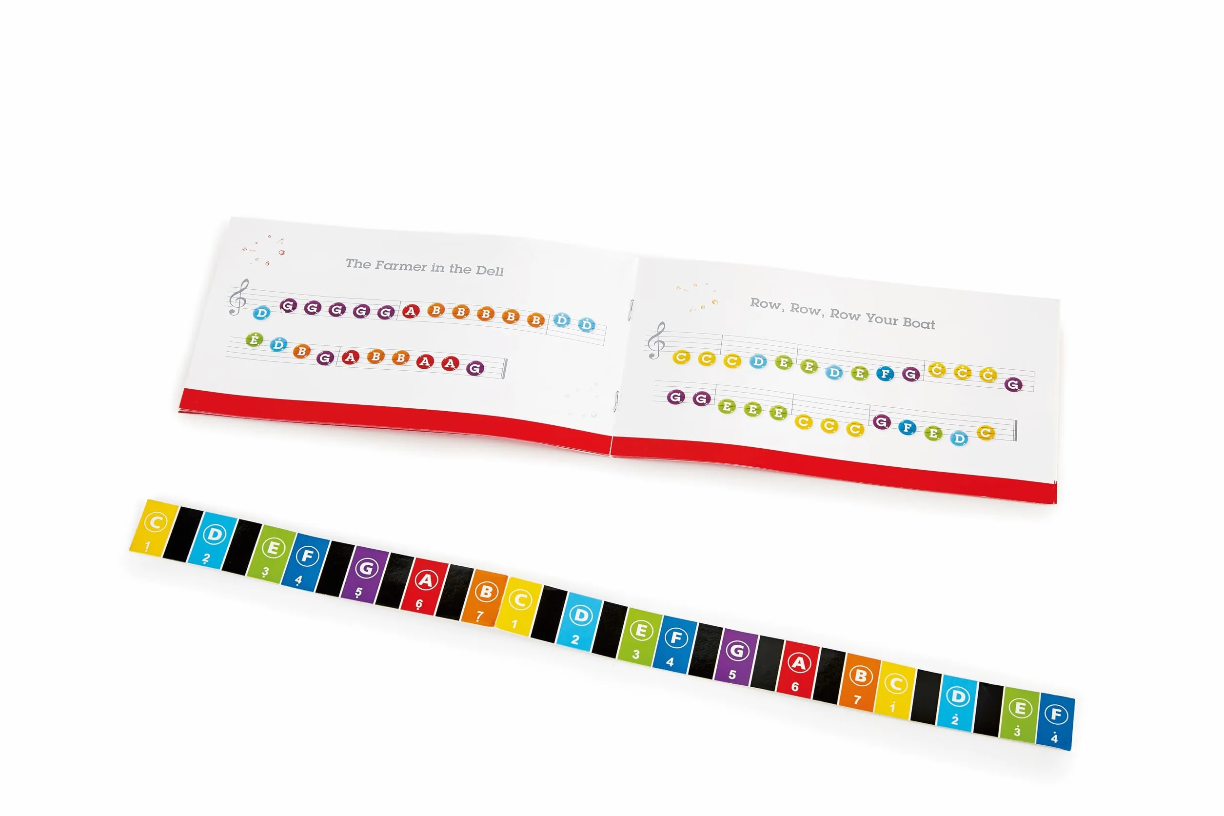 Hape Zabawna zabawka fortepianowa | 18-klawiszowy drewniany mini instrument muzyczny zabawka, czerwony