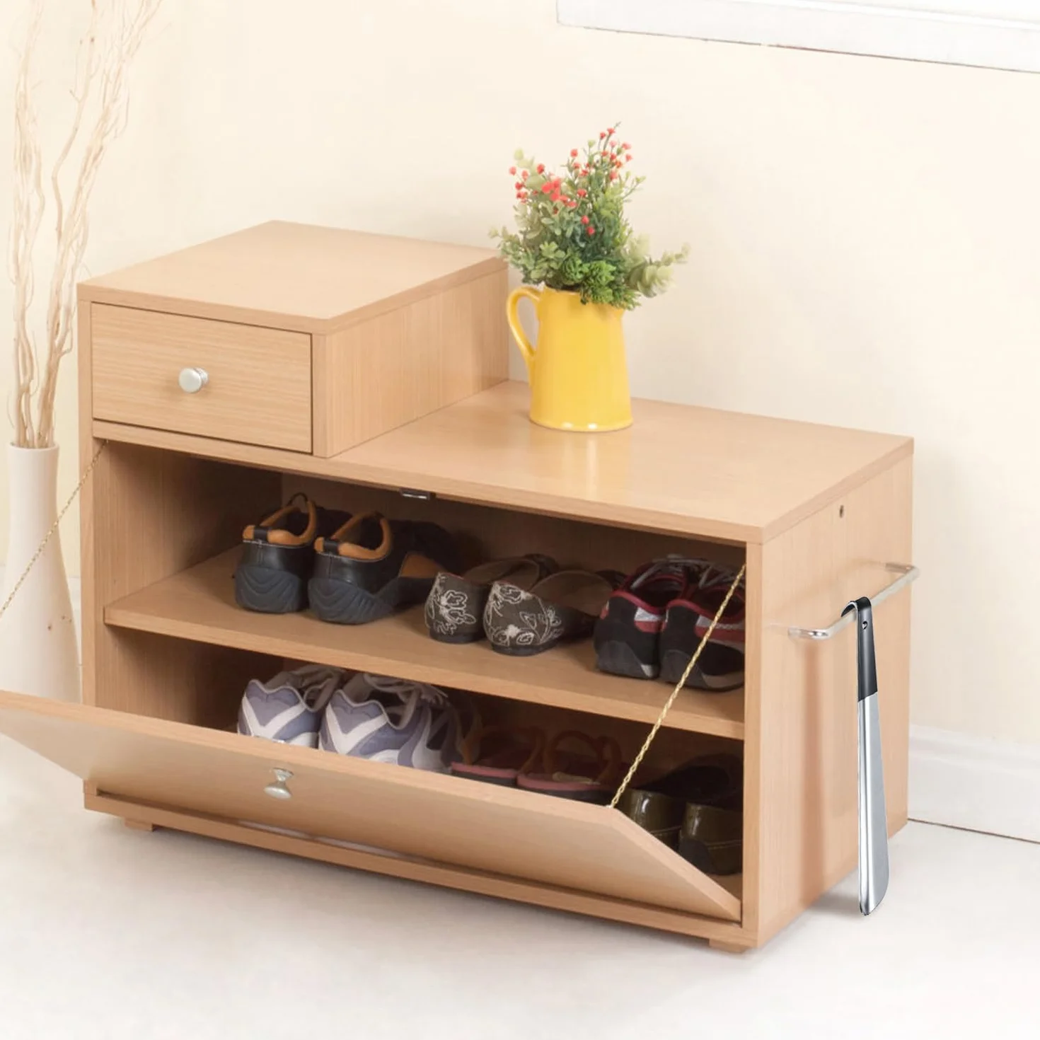 3 sztuki metalowych łyżek do butów, długie, 42 cm i 42 cm i 30 cm, metalowe łyżki do butów, stabilne wykonanie, do podróży, dla kobiet w ciąży, osób starszych