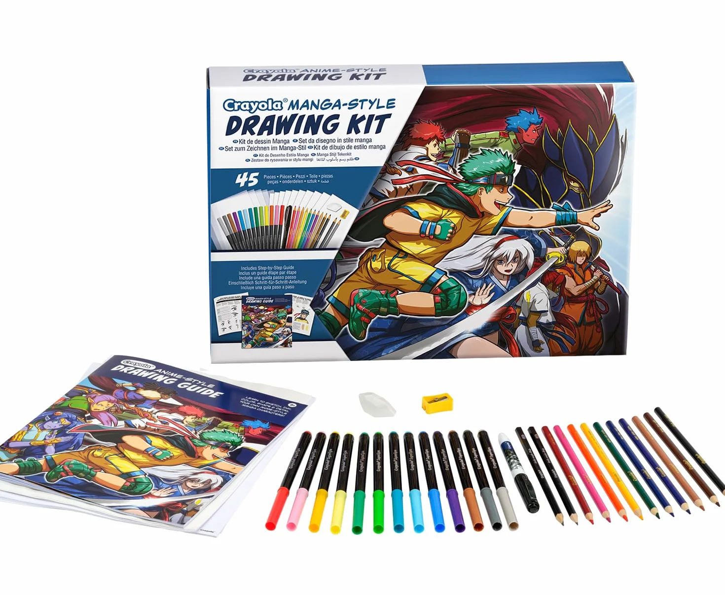 Crayola, Zestaw do rysowania, naucz się rysować własne mangi z 45 elementami, kreatywne zajęcie i prezent dla dzieci od 8 lat
