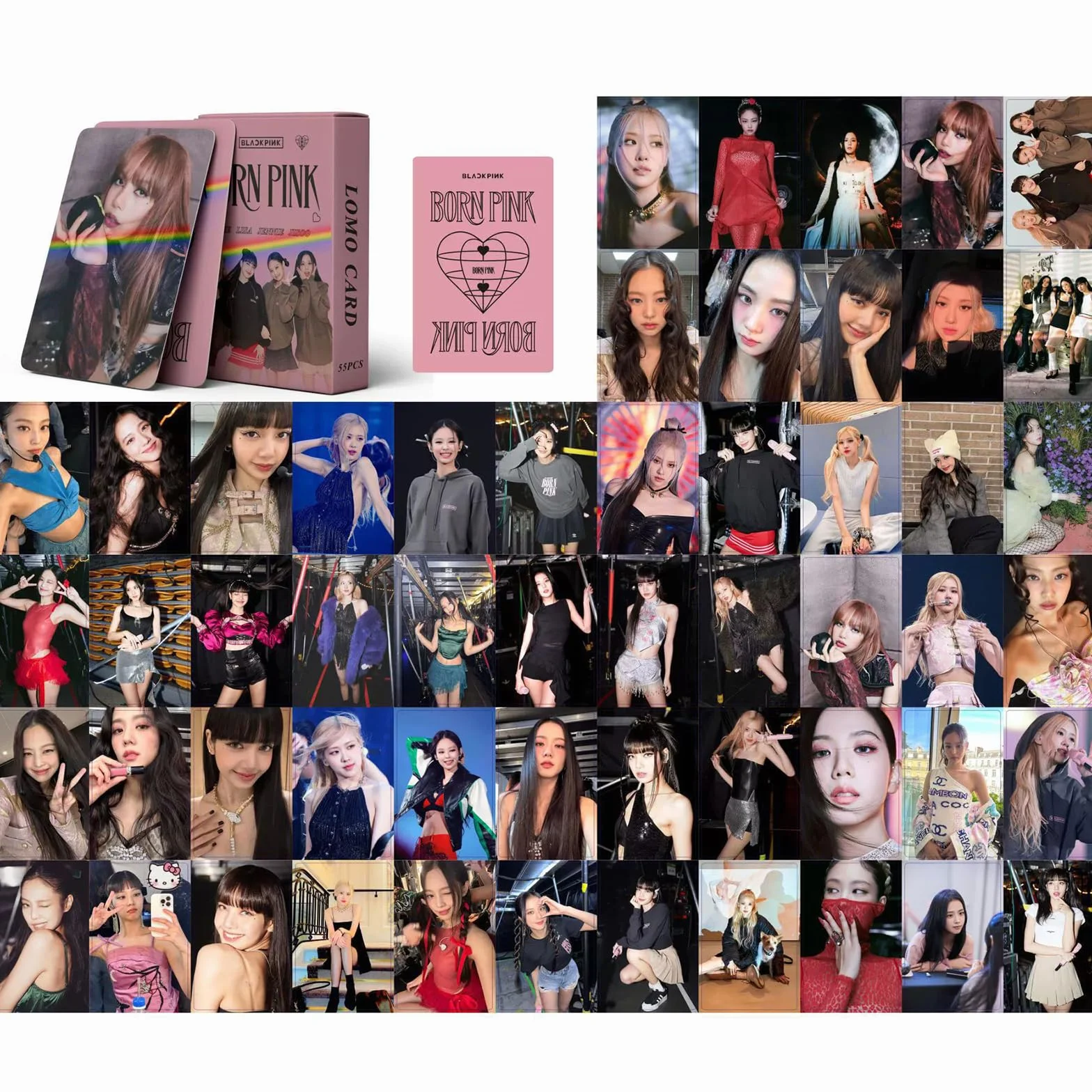 Zestaw 55 fotokardów BP z 40 naklejkami, kartami fanowskimi artystycznymi, kolekcja prezentów na albumy i dekoracje, Kpop Merch prezenty dla fanów