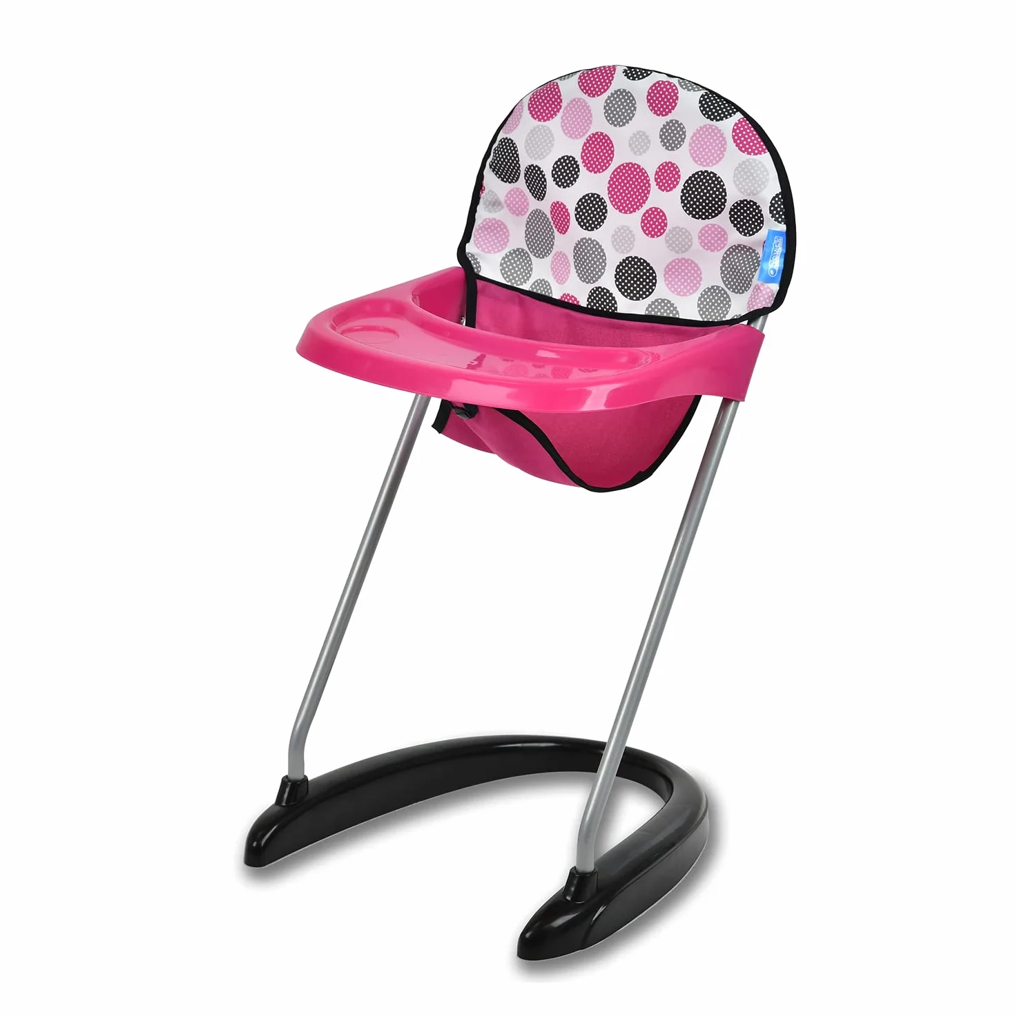 Hauck wysokie krzesełko dla lalek, z tacą do posiłku, dla lalek do 43 cm, Pink Dots, Różowe Punkty