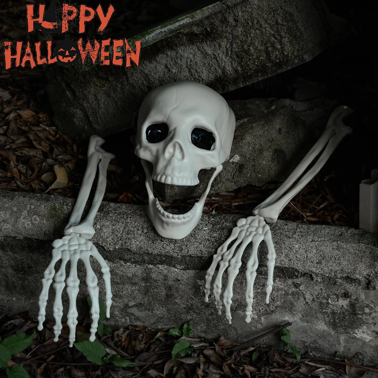 Halloween realistyczny szkielet, słupki, zombie, duch, ręce, odłączone tworzywo sztuczne, szkielet, ręce, znak na Halloween, rekwizyty (4 pary)