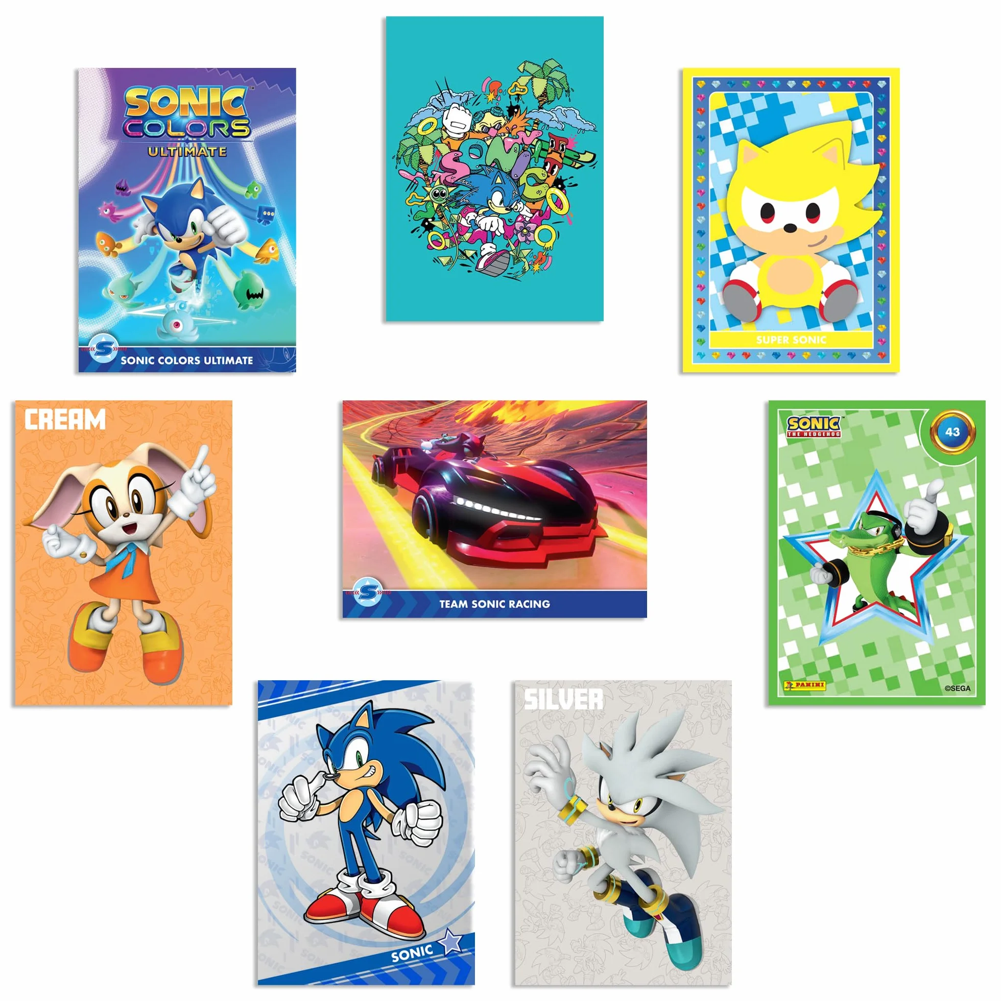 Panini Sonic The Hedgehog Classic Trading Cards Starter Pack, 005010SPAFGD, złoty/kremowy