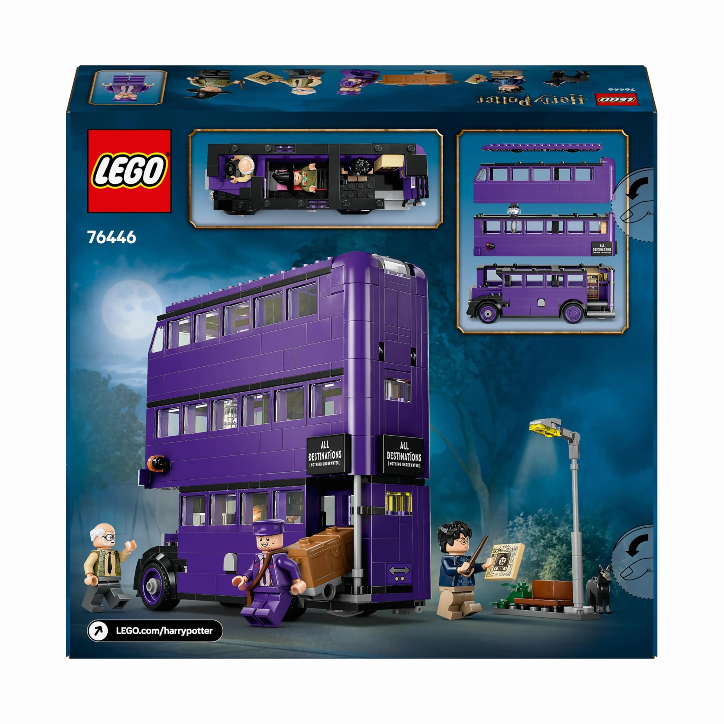 LEGO Harry Potter Przygoda na pokładzie Błędnego Rycerza, pomysł na prezent mikołajkowy dla dziewczynek i chłopców, zabawka dla dziecka, szczegółowy model magicznego autobusu i 5 postaci 76446