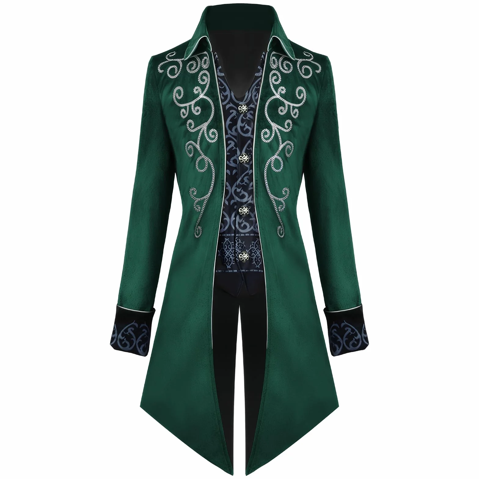 Męska kurtka w stylu steampunk w stylu vintage, gotycki frak, płaszcz, kostium karnawałowy, średniowieczna odzież męska, kostium na Halloween