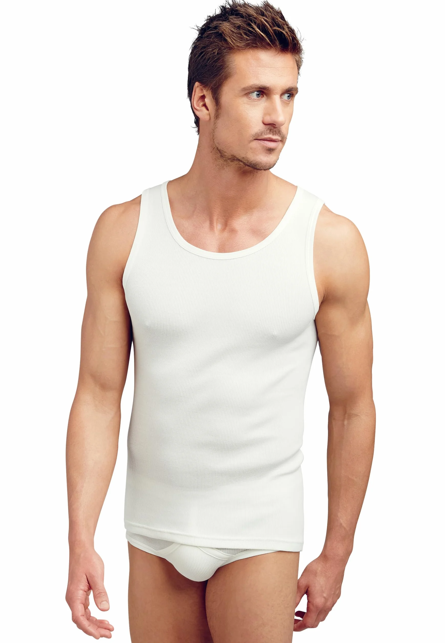 Jockey Classic Cotton Rib Ashirt - podkoszulek męski, tank top ze 100% czesanej bawełny, oddychający podkoszulek funkcyjny, bez rękawów, z drobnymi prążkami, szeroki krój