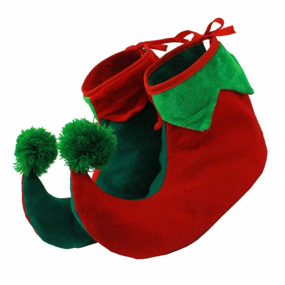 I LOVE FANCY DRESS Buty do elfów - dziecięce buty elfa z kręconymi palcami - Boże Narodzenie fantazyjne przebranie elf akcesoria do butów Świętego Mikołaja mały pomocnik elfy