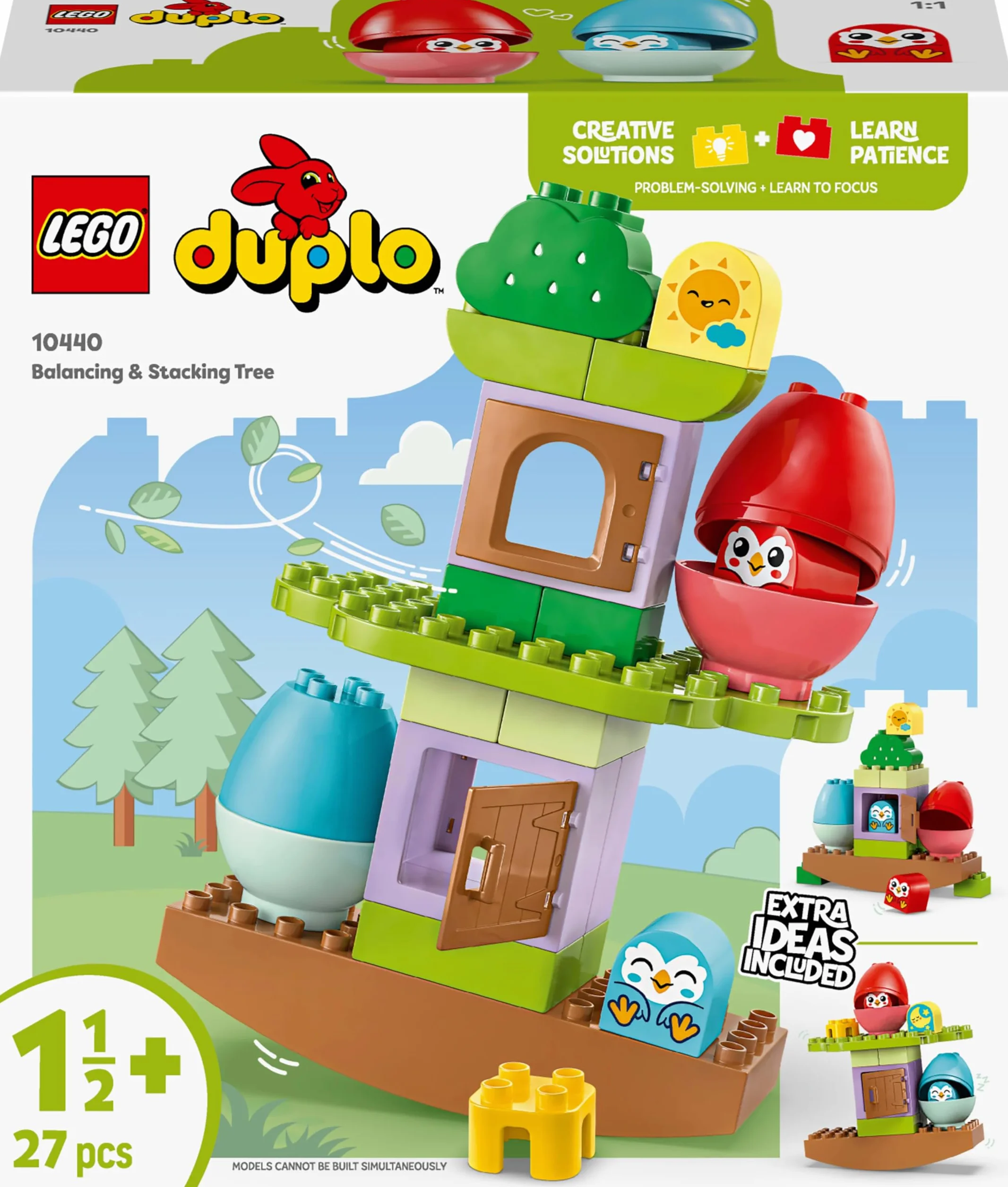 LEGO DUPLO Moje Pierwsze Balansujące Drzewko, Edukacyjna Zabawka dla Dziecka z Domkiem na Drzewie i 2 Figurkami Ptaków, Kreatywny Pomysł na Prezent na Roczek dla Dziewczynki i Chłopca, 10440