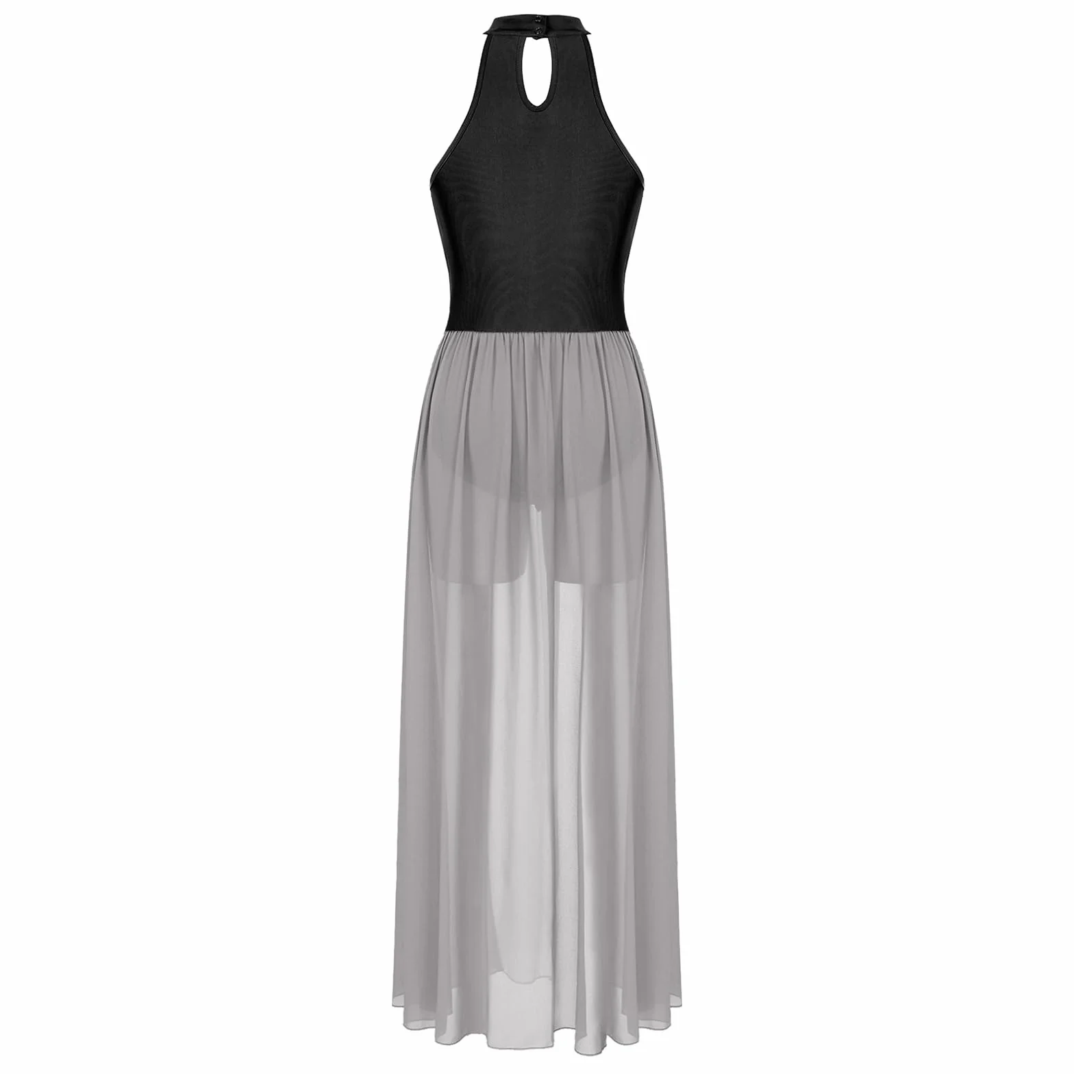 Oyolan Damska Sukienka Taniec Bez rękawów Trykot Sukienka Taniec Współczesny Strój Taniec Salsa Rumba Latin Kostium Taniec XS-XL