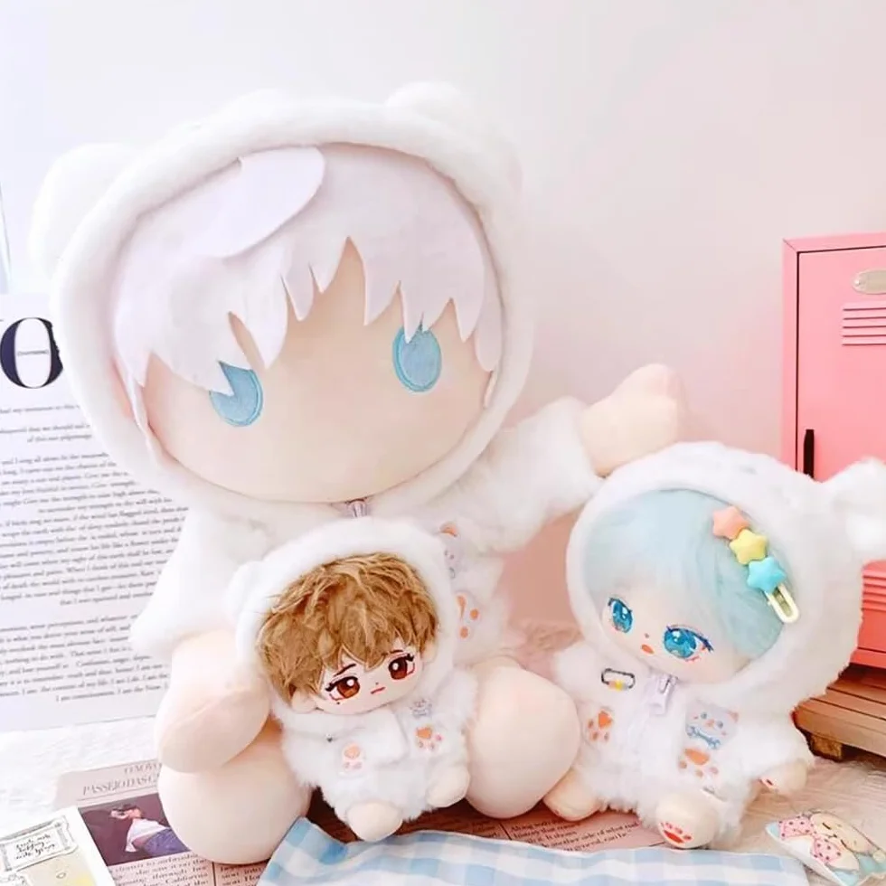 niannyyhouse 10 ~ 15 cm, 20 cm, 40 cm, pluszowe ubrania dla lalek, bluza z kapturem, spodnie, mleczny niedźwiedź, strój, akcesoria dla lalek, przebieranki, 20
