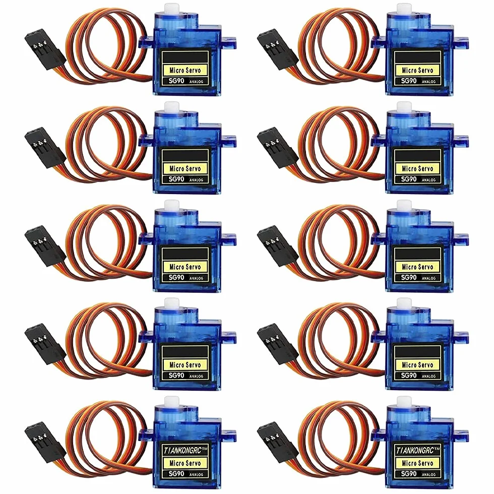 MMOBIEL 10 PCS. SG90 9G Zestaw mikro-posługowy dla dronu/samochodu/samolotu/helikoptera/pojazdów/robotów/Kompatybilny z projektami Arduino i Raspberry Pi i 3 ramiona serwo