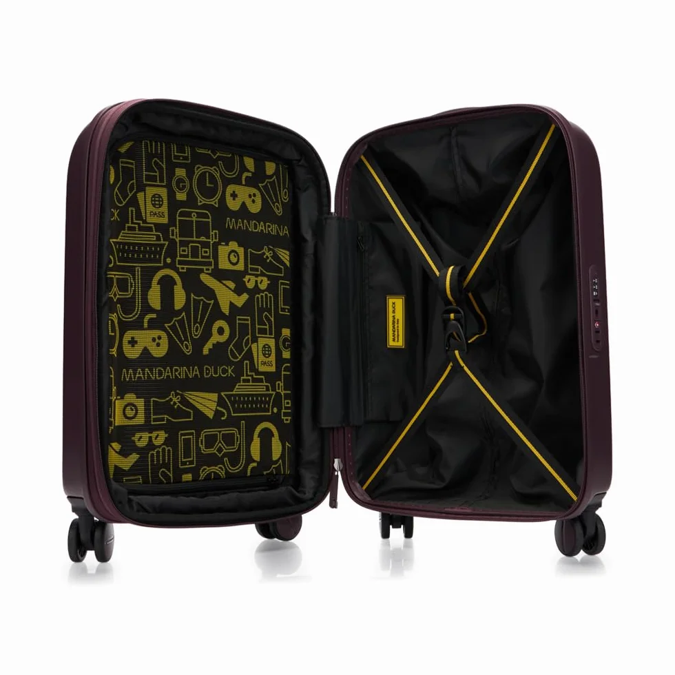 Mandarina Duck LOGODUCK + wózek Cabin EXP, Choco Ice, Kuferek z logo +