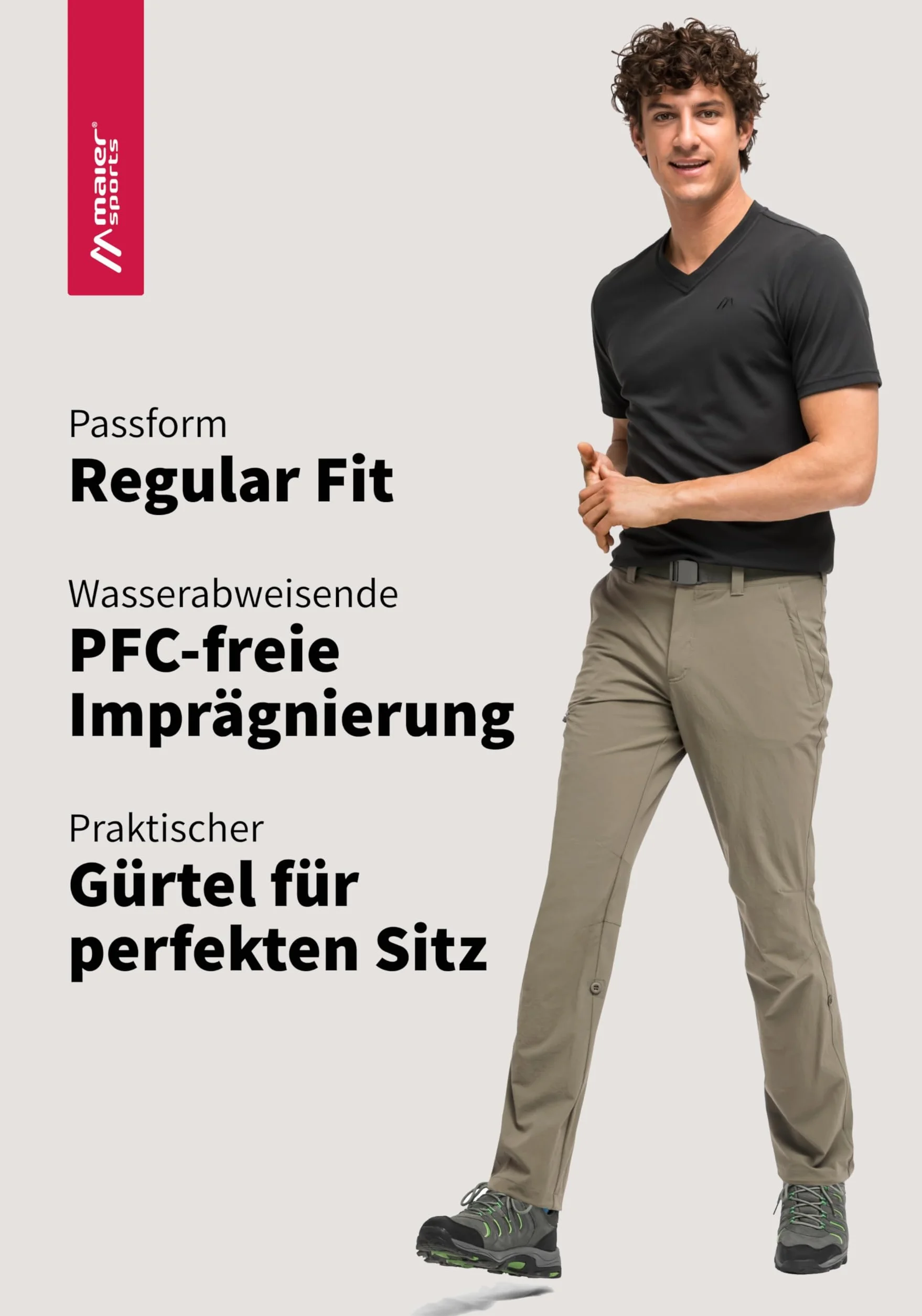 Maier Sports Męskie spodnie trekkingowe Roll-up Nil