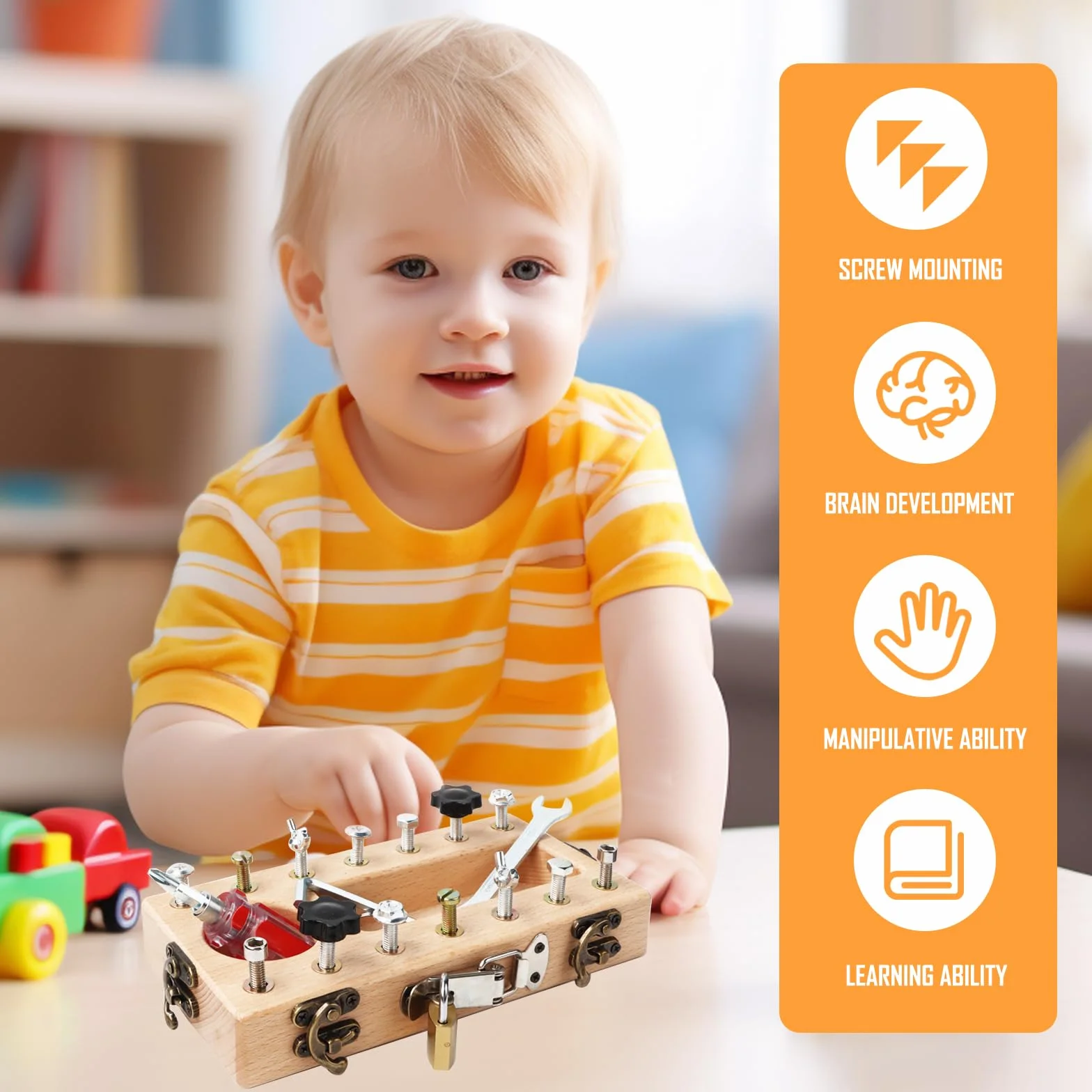 Montessori zestaw wkrętaków, zabawka dla dzieci w wieku 3, 4, 5 lat, drewniana zabawka, drewniana deska do wkręcania, zabawka motoryczna, prezent dla dziewcząt i chłopców