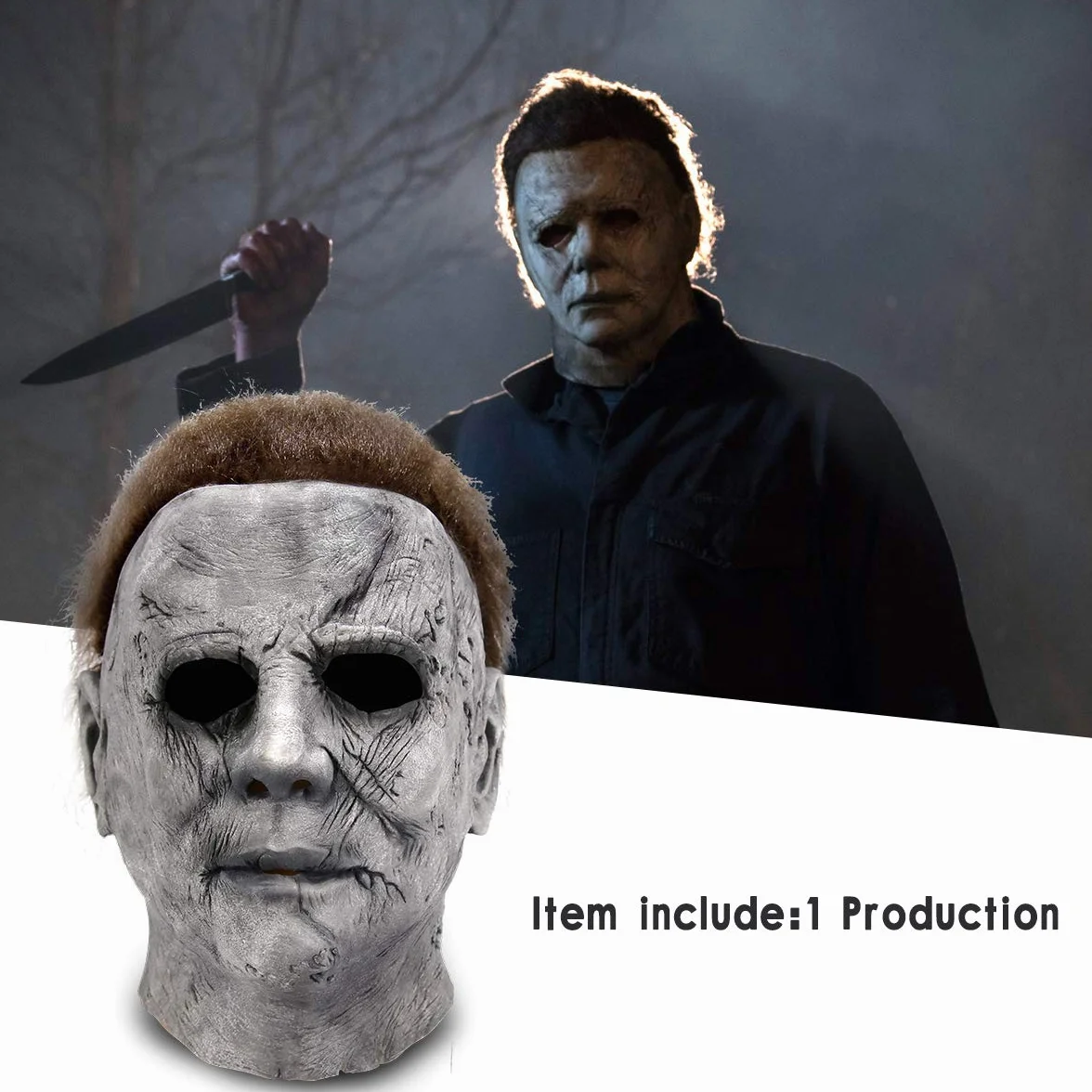 keland Michael Myers maska lateksowa z horroru, kostium Cosplay na karnawał i Halloween