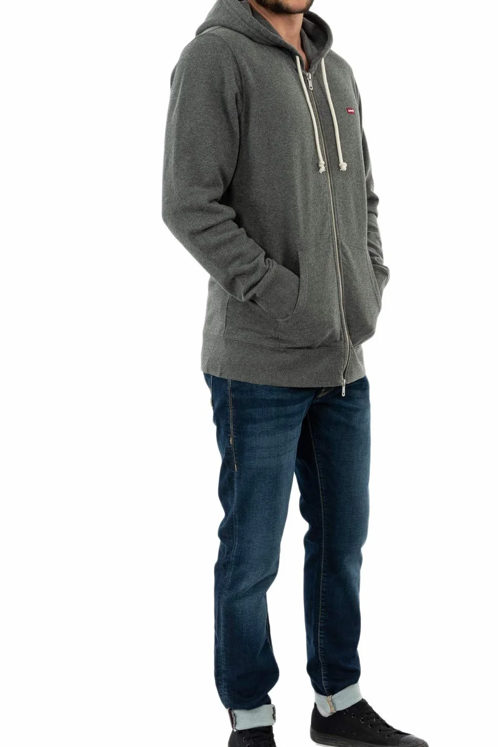 Levi'S Mężczyźni New Original Zip Up Bluza, Charcoal Heather Xx, L