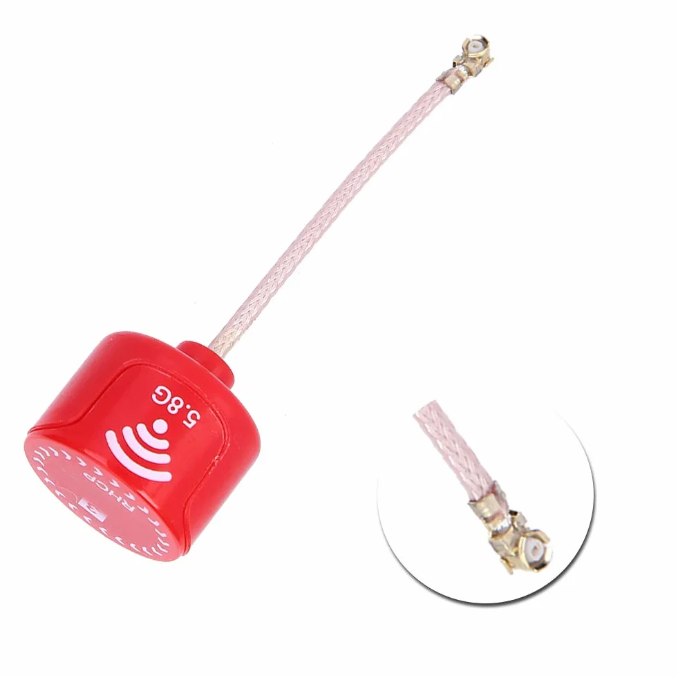 Antena VGEBY 5,8 GHz, 5,8 GHz 3 dBi RHCP o wysokim wzmocnieniu, spolaryzowana kołowo, pasuje do FPV Racing Drone RC Części Akcesoria Czerwony (UFL)