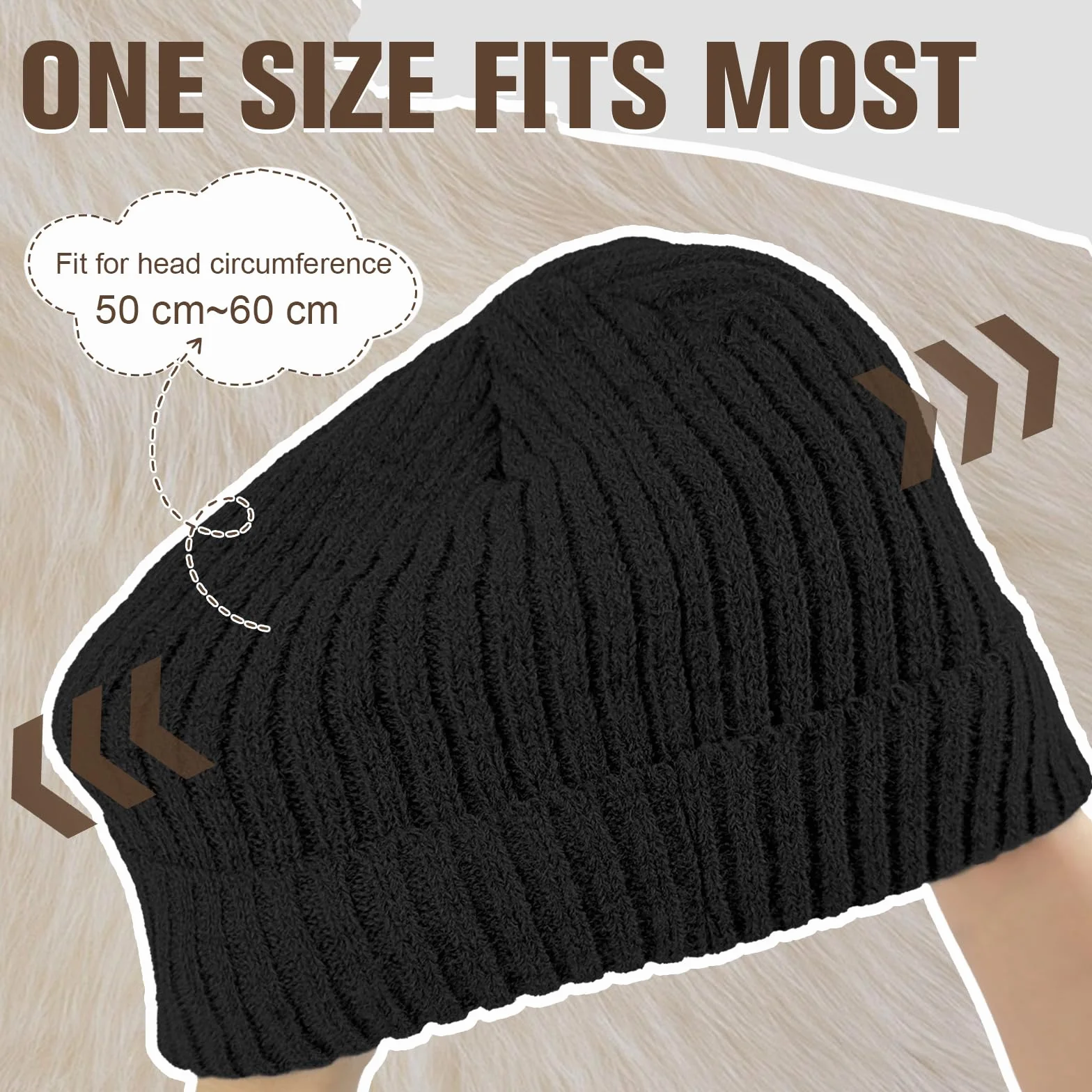 Wełniana czapka, ciepła czapka beanie z polaru, unisex, czapka zimowa, miękka i gruba czapka z dzianiny dla kobiet i mężczyzn