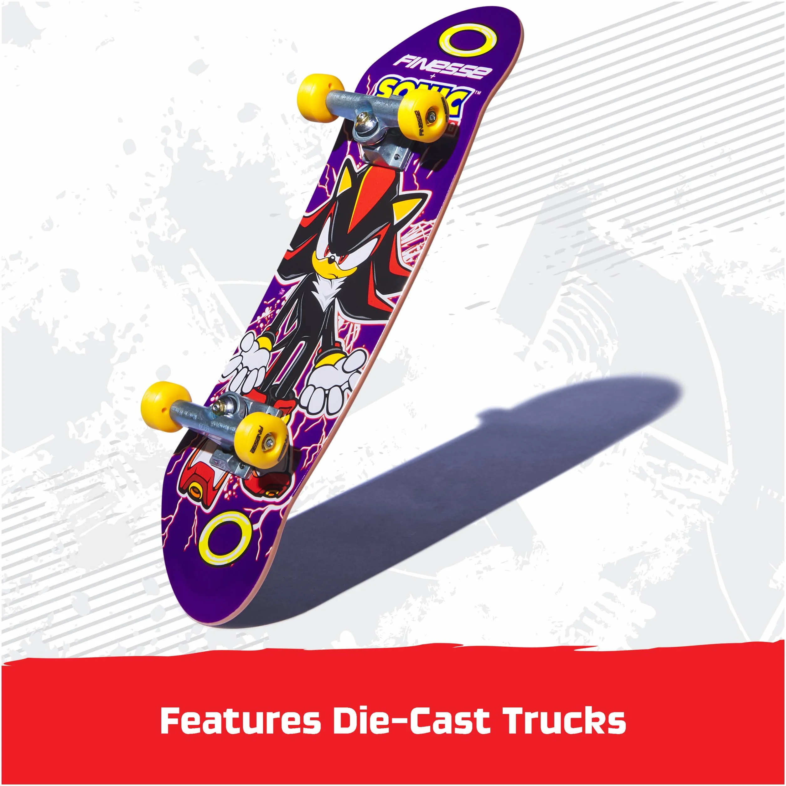 Tech Deck - Skate na palcach - 1 ręczna deska Sonic Finesse Teck Deck - Deska Sonic Finesse w formacie kolekcjonerskim 27 cm - Jazda na deskorolce rękami lub ekspozycja - Mini skate - Zabawka dla