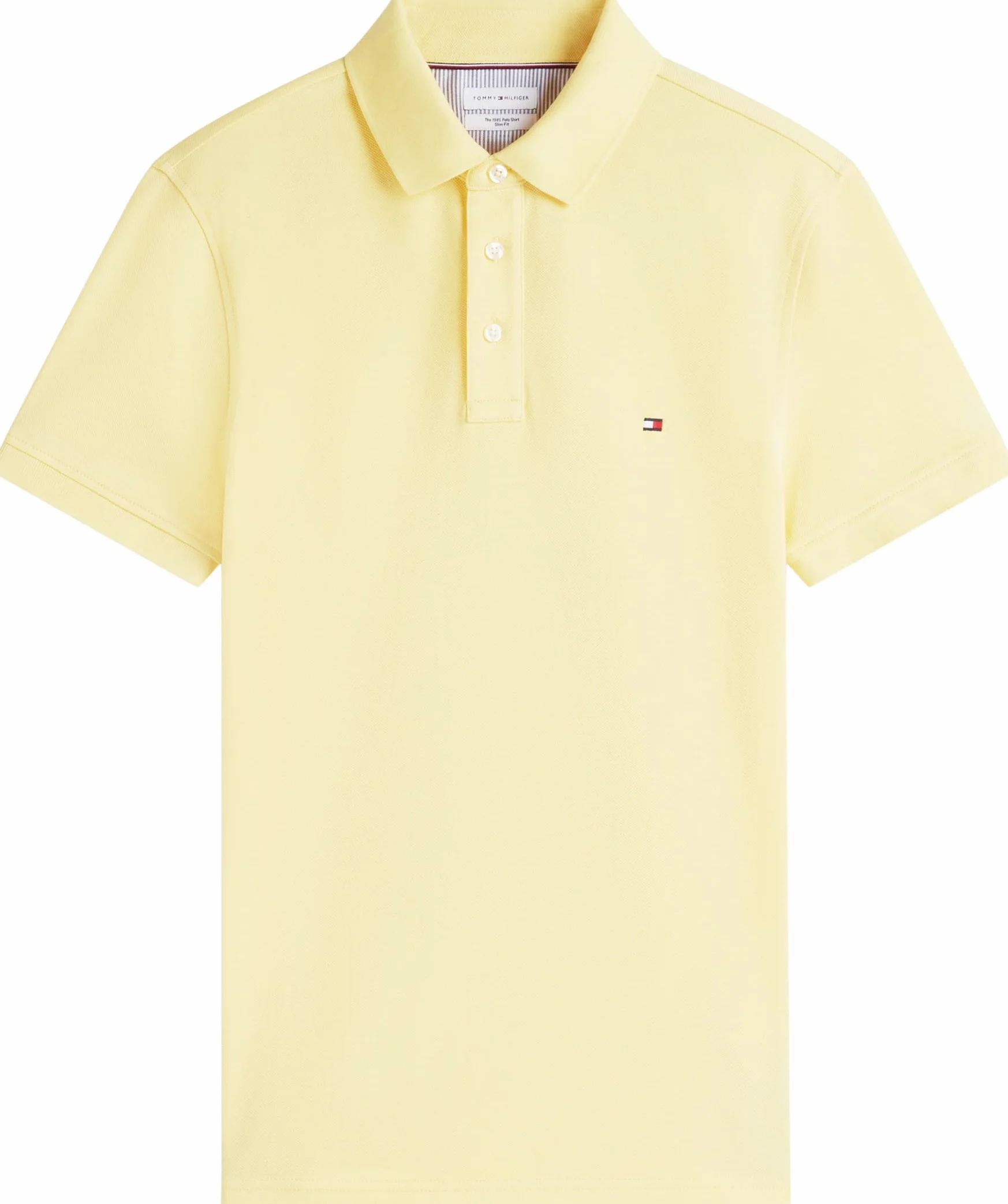 Tommy Hilfiger Męska koszulka polo z krótkim rękawem 1985 Slim Fit, Żółty (Citronella), L