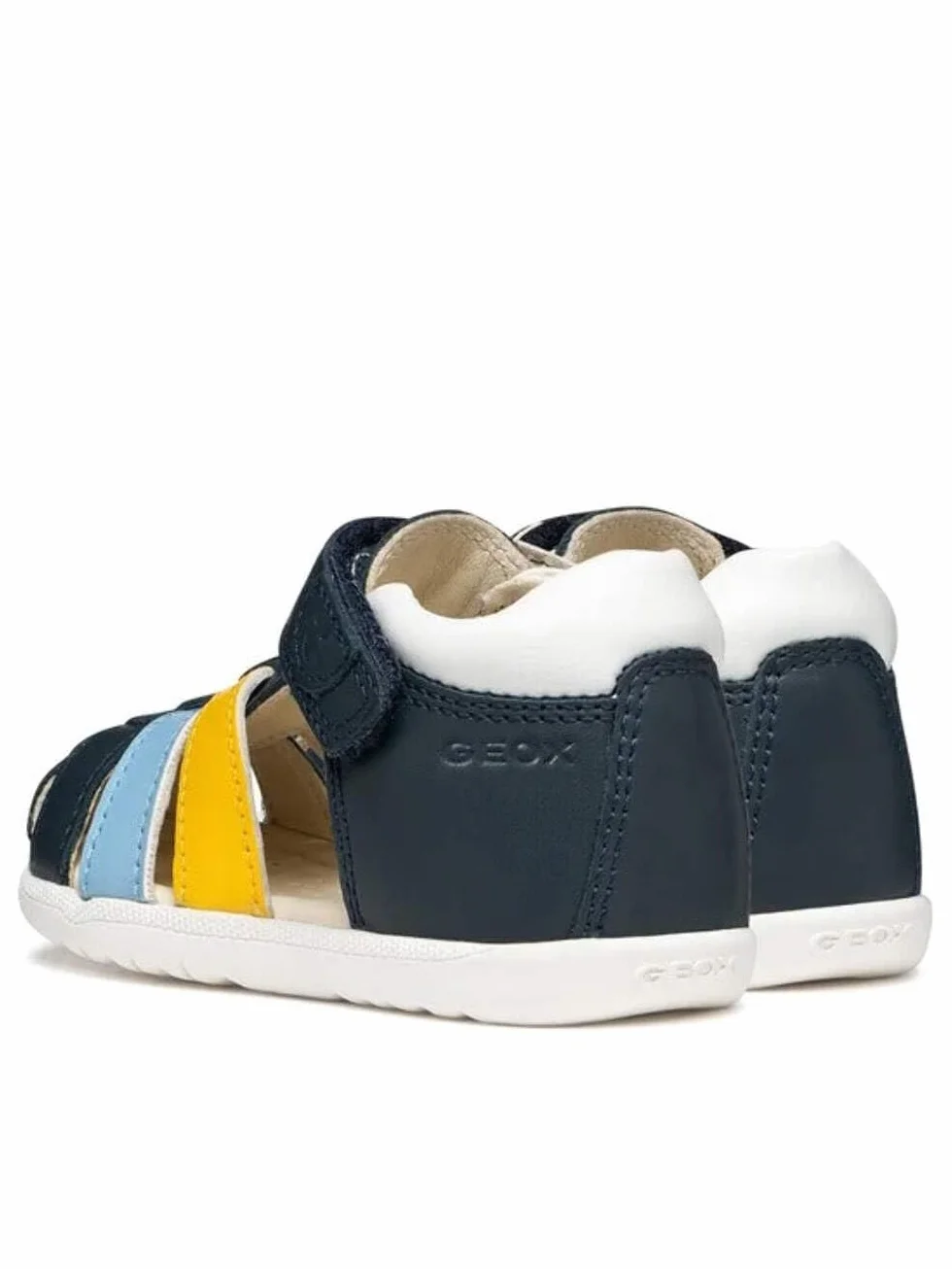 Geox B sandały Macchia Boy, niemowlęce 0-24, Navy Dk Yellow, 23 EU