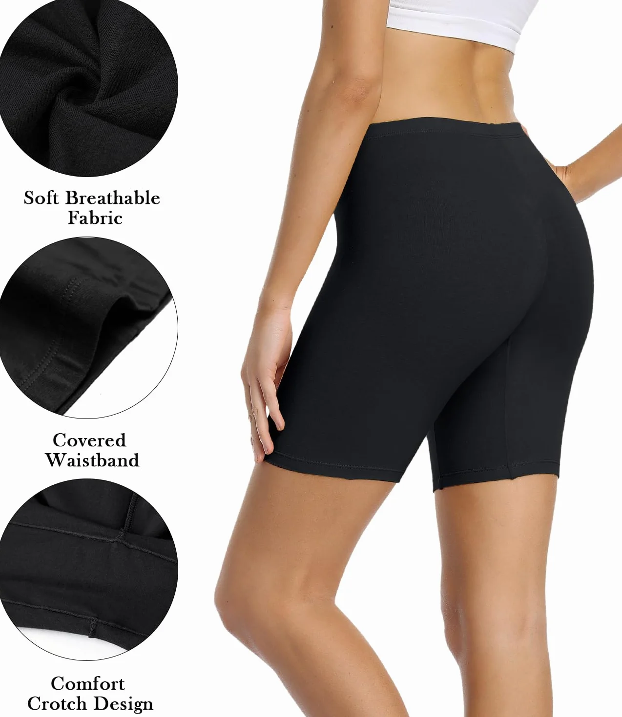 wirarpa Damskie spodenki zapobiegające otarciom damskie bokserki bielizna bawełniane spodenki rowerowe legginsy pod sukienką 4 szt