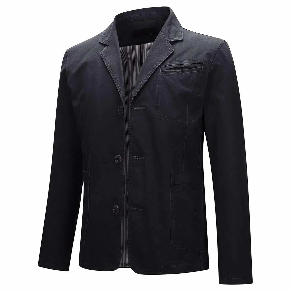 Męska kurtka o luźnym kroju slim fit z długim rękawem bawełna prane kombinezony o luźnym kroju 3 guziki marynarka kurtki