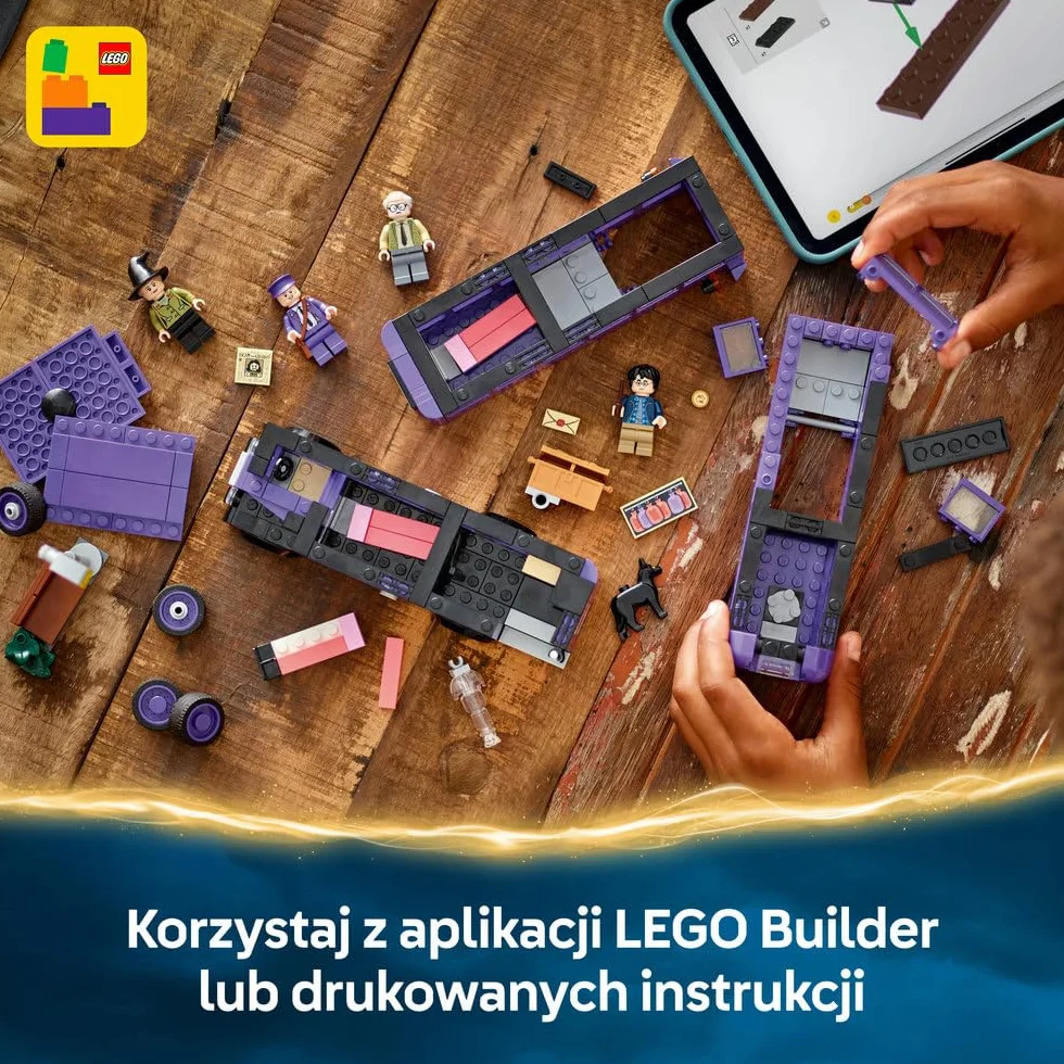 LEGO Harry Potter Przygoda na pokładzie Błędnego Rycerza, pomysł na prezent mikołajkowy dla dziewczynek i chłopców, zabawka dla dziecka, szczegółowy model magicznego autobusu i 5 postaci 76446