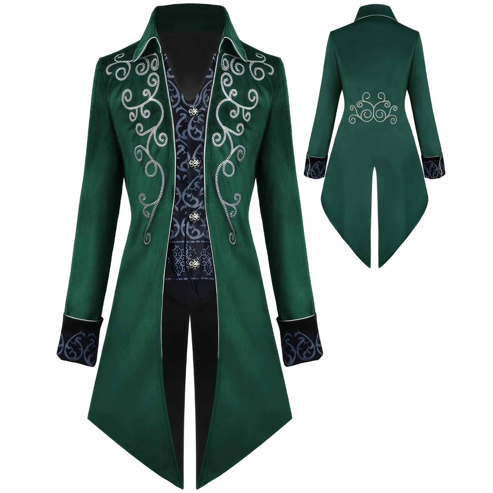 Męska kurtka w stylu steampunk w stylu vintage, gotycki frak, płaszcz, kostium karnawałowy, średniowieczna odzież męska, kostium na Halloween