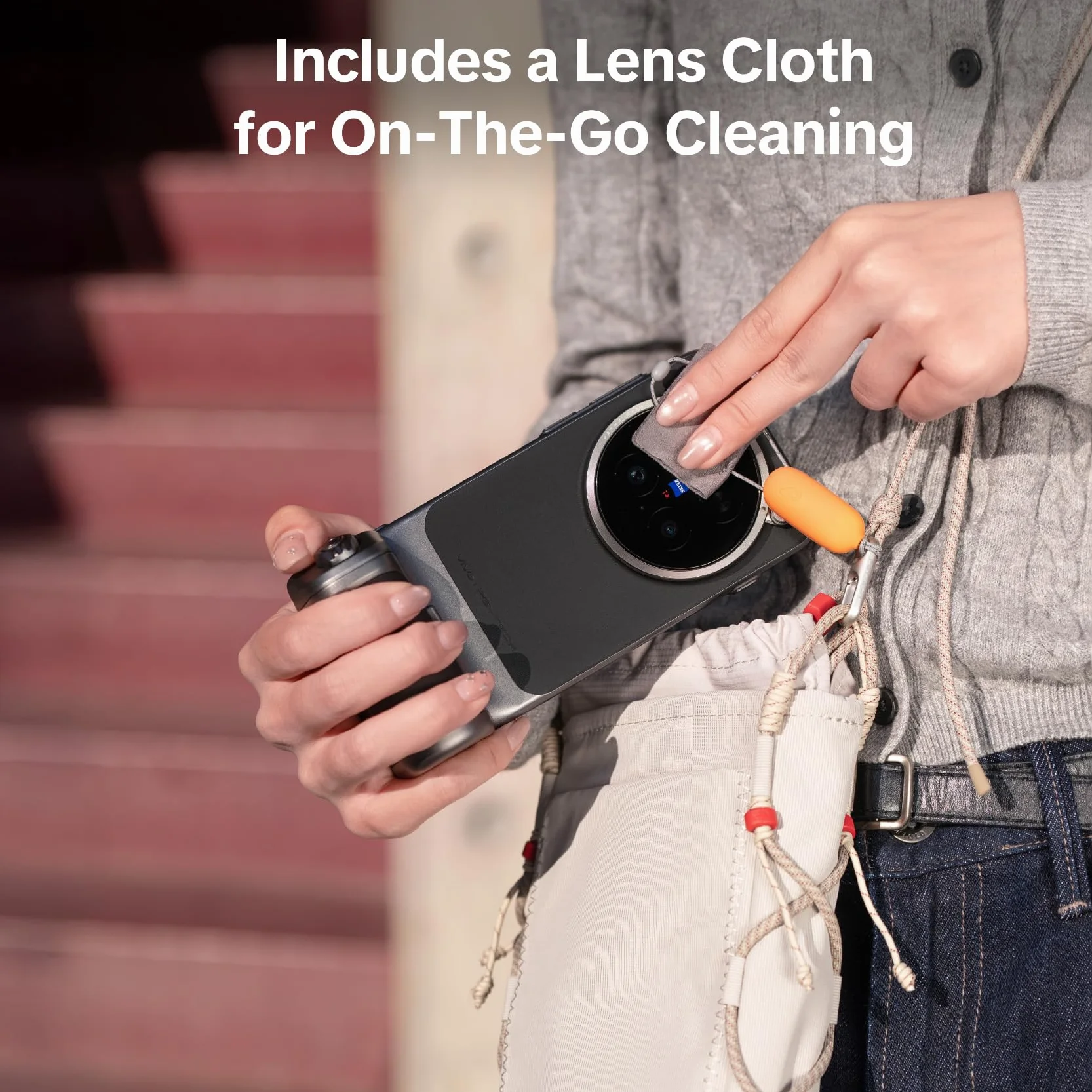 PGYTECH OneGo Codzienna Torba na Telefon, Lekki Worek na Aparat ze Sznurkiem, do iPhone Seria 12-17/Ricoh GR/Osmo Pocket, Torba Street Photography z Interfejsem DIY