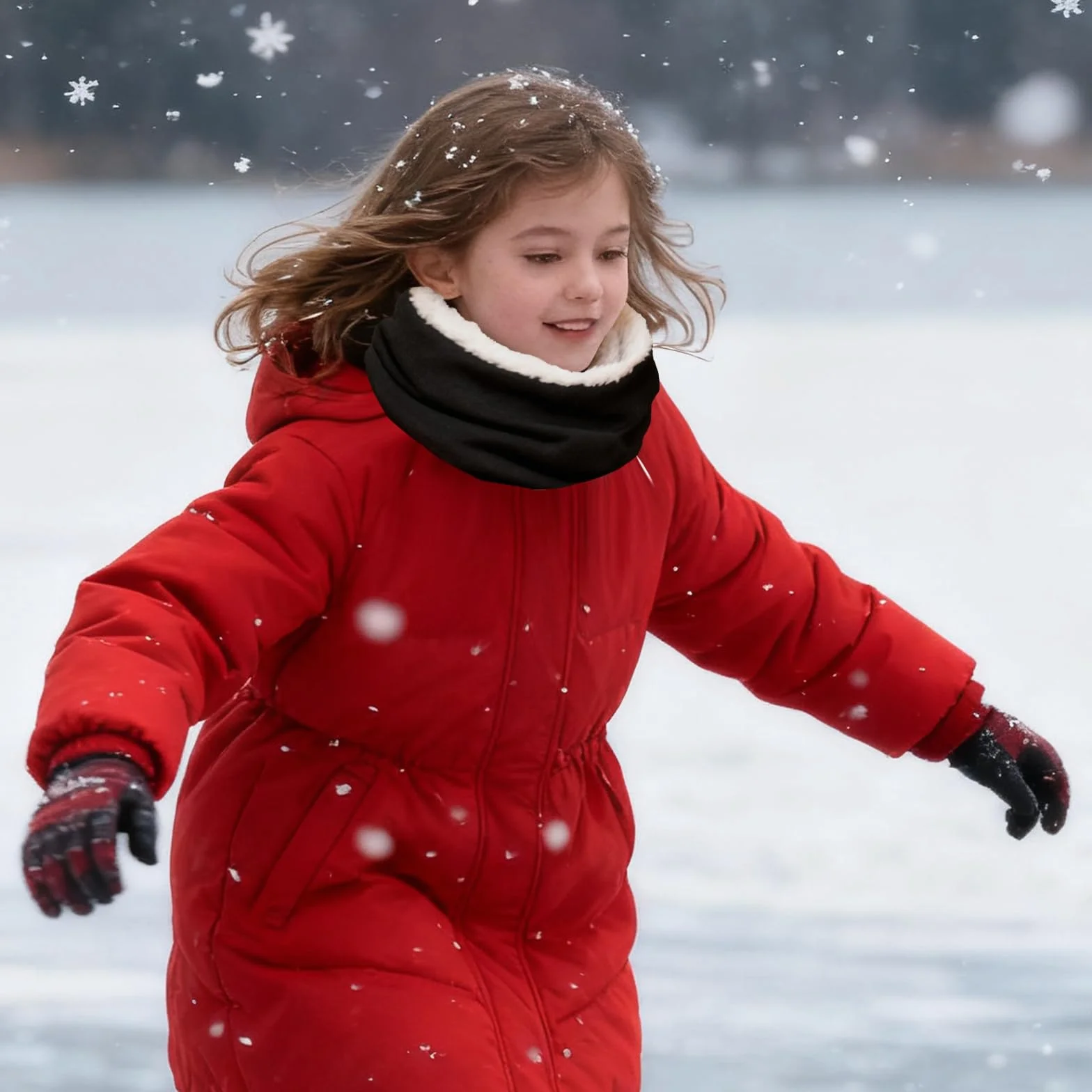 Ocieplacz na szyję dla dzieci, chłopców, dziewcząt, zimowy, ciepły polar, szalik rurkowy, wiatroszczelna maska termiczna do jazdy na świeżym powietrzu, narciarstwa, biegania, chłopców i