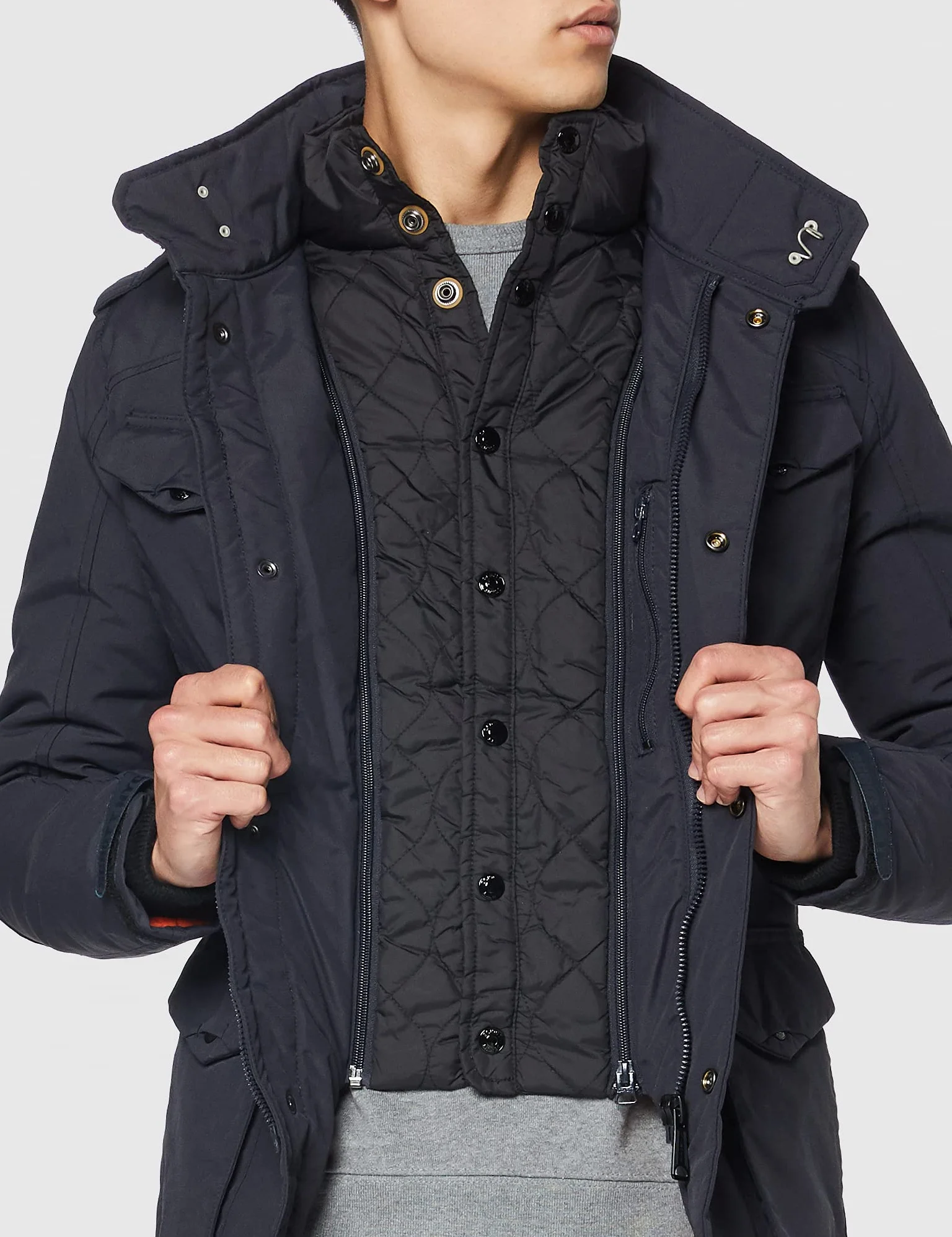 Schott Nyc Mężczyźni Field Kurtka, Niebieski, XL