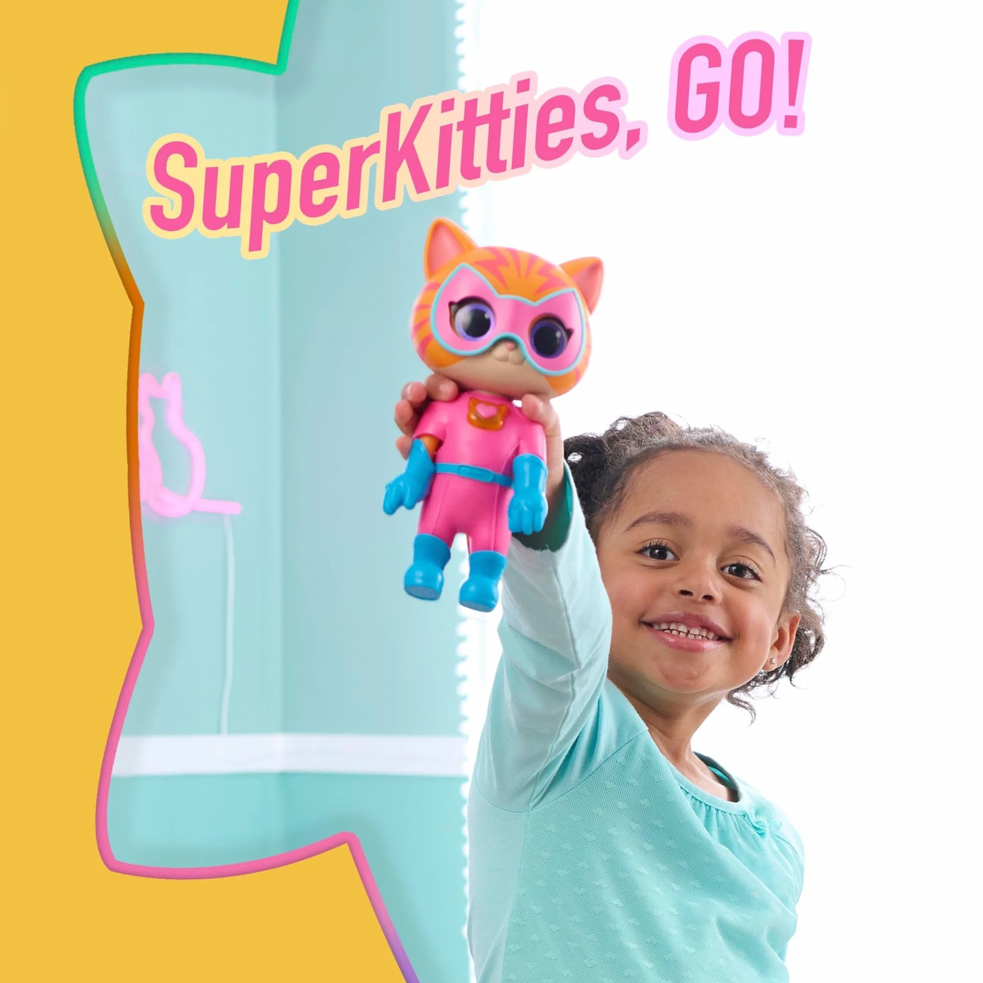Just Play Disney Junior SuperKitties Cat-Tastic figurka świetlna i przekształcane dźwięki dla dzieci w wieku od 3 lat