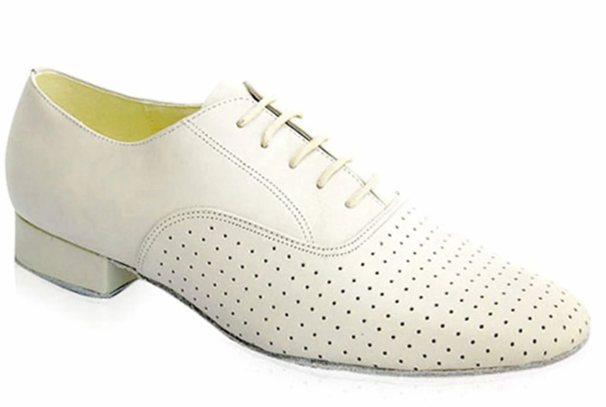 Męskie oddychające skórzane buty do tańca latynoskiego Ballroom Tango, biały, 42.5 EU