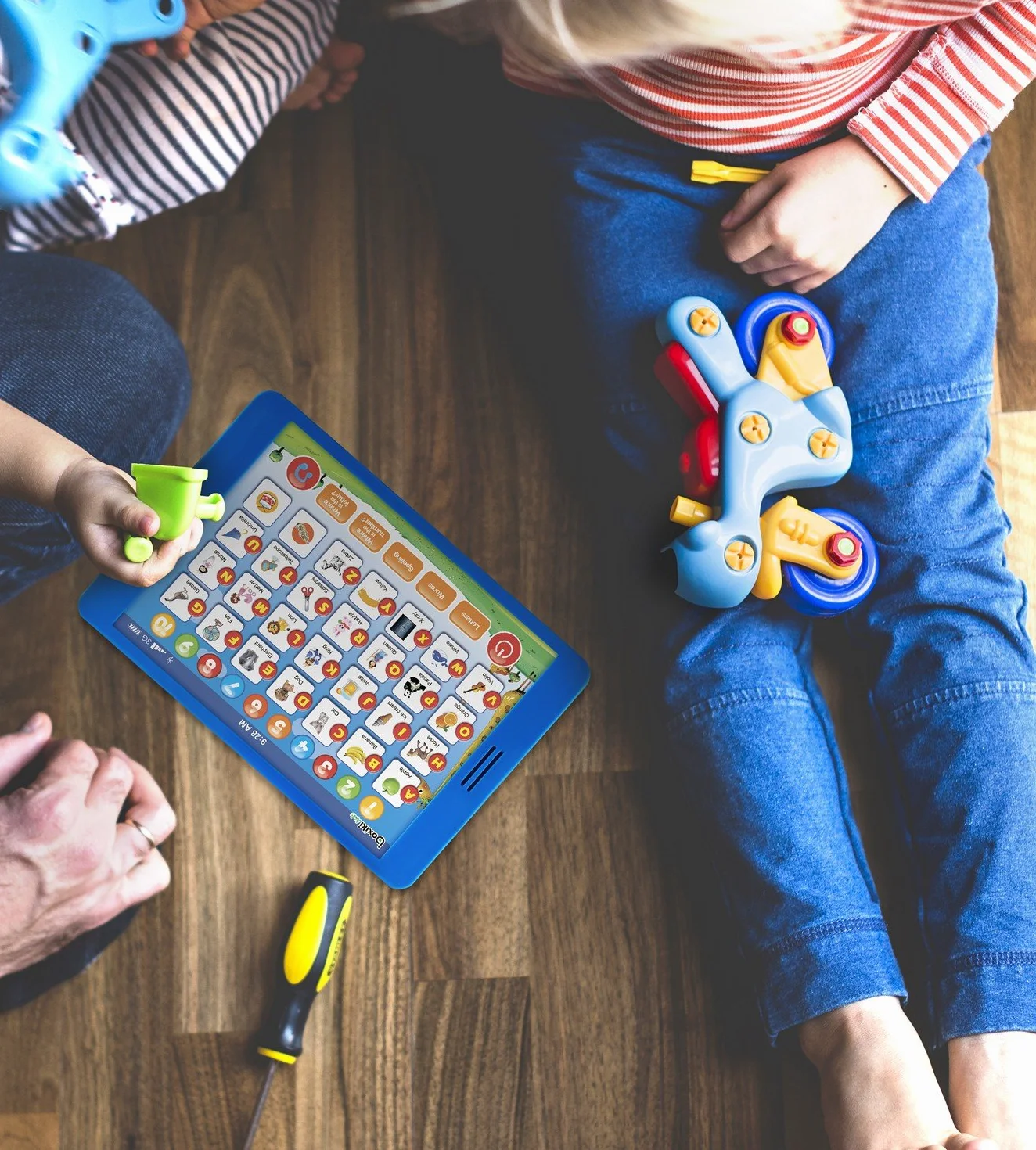 Boxiki Kids Angielski Tablet Edukacyjny, Zabawny Tablet dla Dzieci z 6 Grami Edukacyjnymi, Zabawka do Nauki Liczb i Wczesnego Rozwoju Maluchów