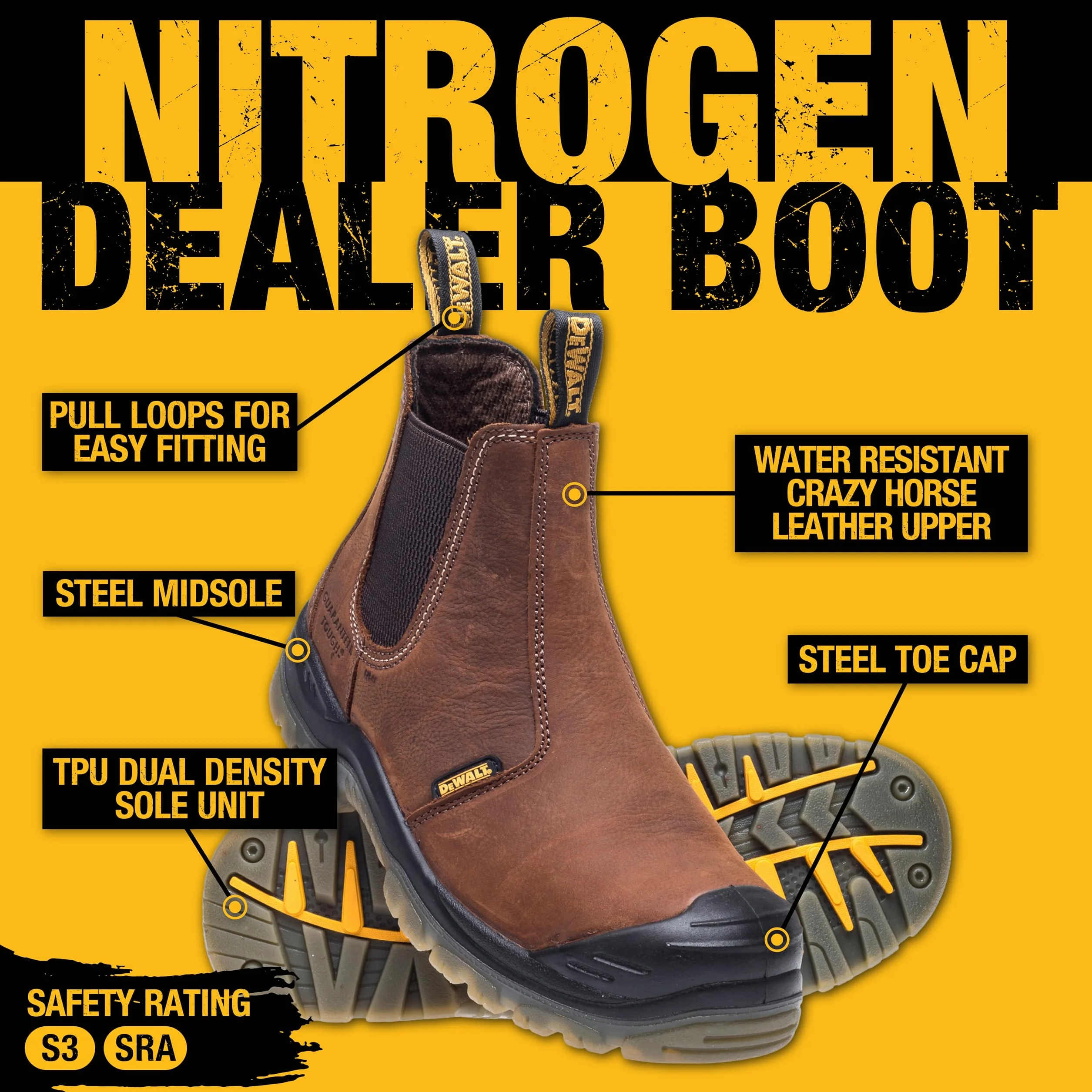 DEWALT Mężczyźni AzotNitrogen Dealer Boots brązowe UK 7 EUR 41