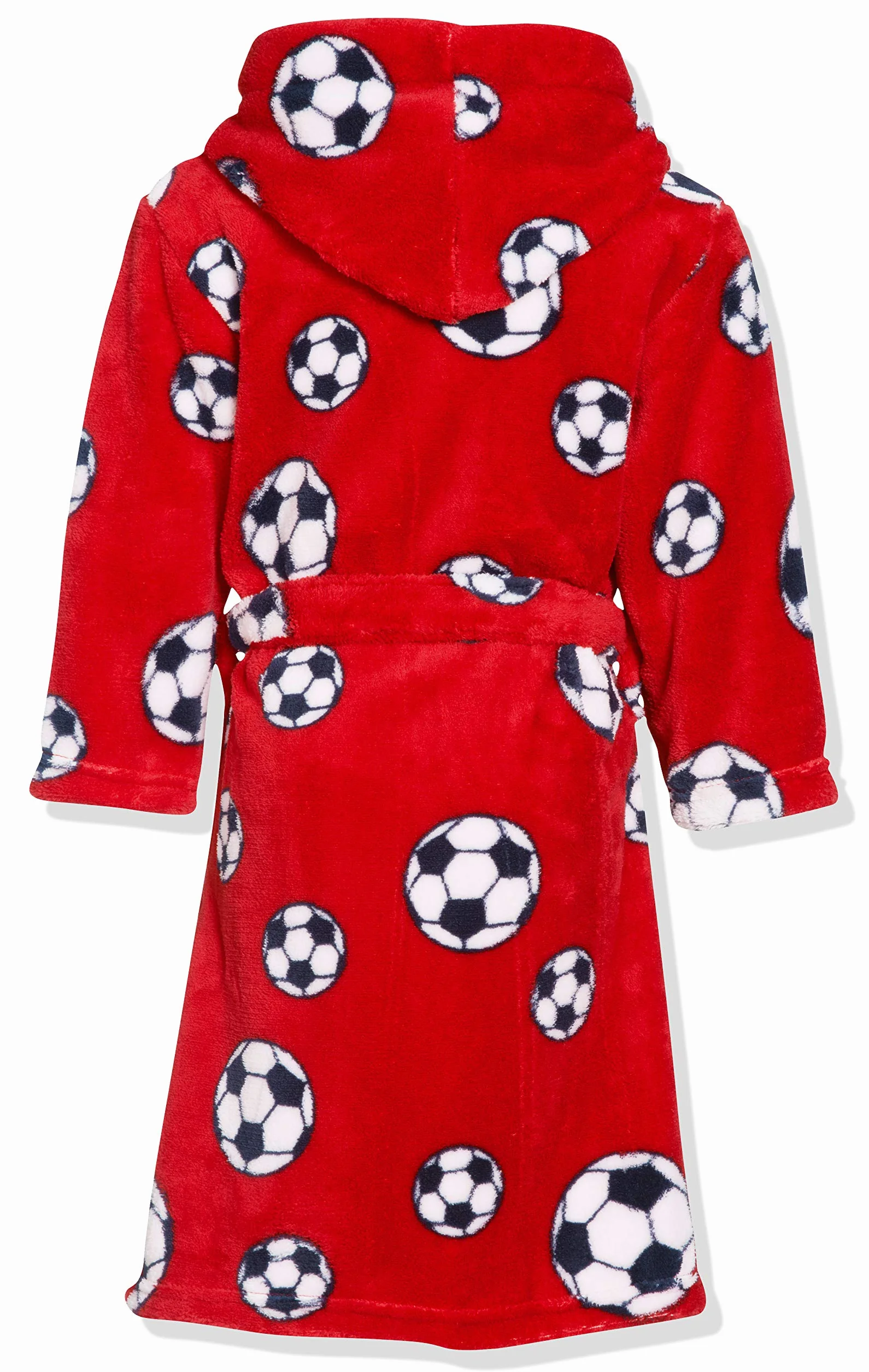Playshoes Unisex dziecięcy szlafrok polarowy dla dzieci poranny szlafrok, Czerwona piłka nożna, 146-152