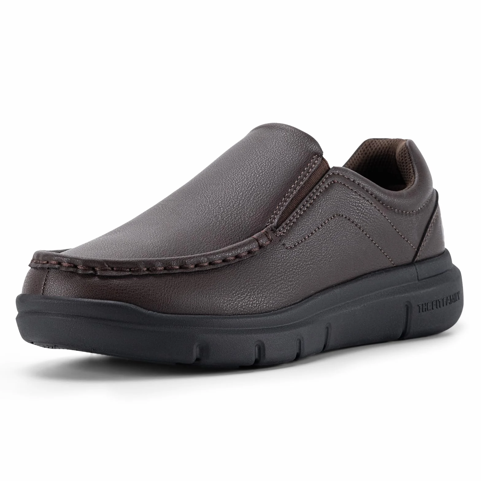 Fitville Buty Męskie Szerokie Slip On Trampki Wygodne Mokasyny Męskie Skórzane Pantofle Szerokie Trampki
