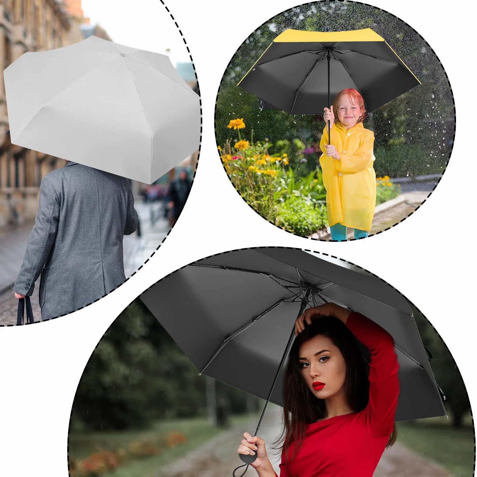 Mini Parasol Kieszonkowy, Składany Parasol Przeciwwiatrowy, Parasol Przeciwsłoneczny, Mini Parasol, Codzienne Podróże, Unisex